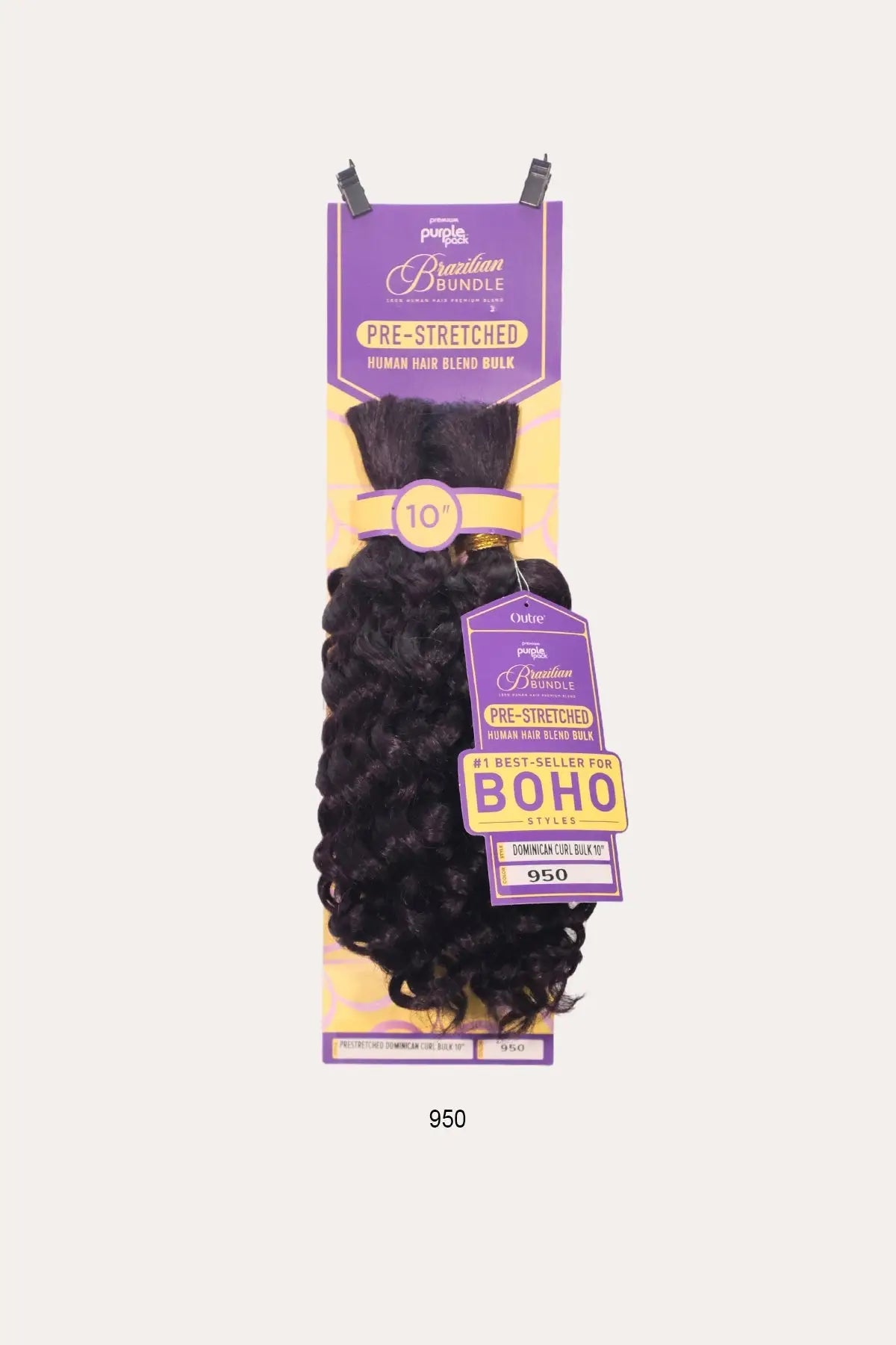 OUTRE PURPLE PACK BRAZILIAN BUNDLE PRE- STRETCHED - DOMINICAN CURL BULK 10" OUTRE