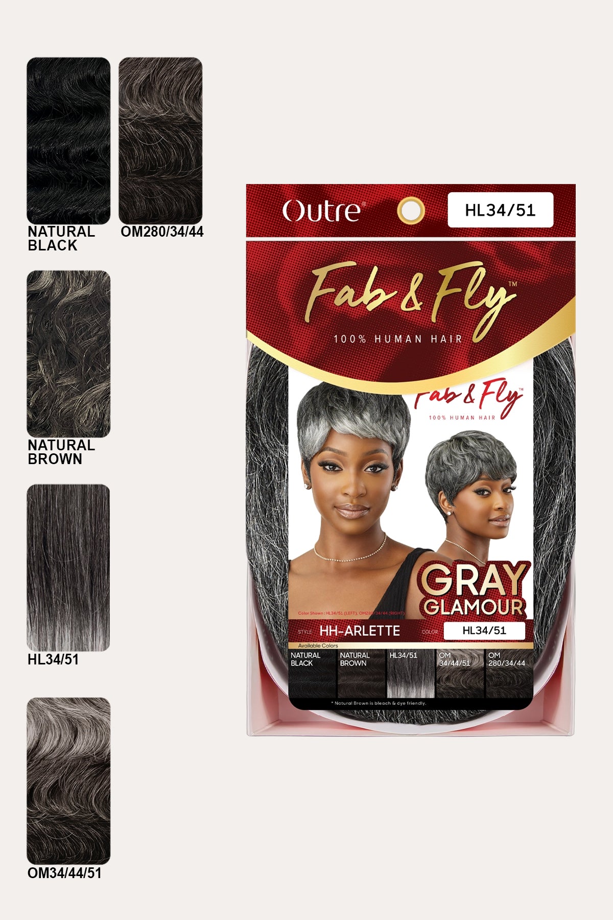 OUTRE FAB & FLY GRAY GLAMOUR HUMAN HAIR FULL WIG - ARLETTE - BSW BEAUTY CANADA