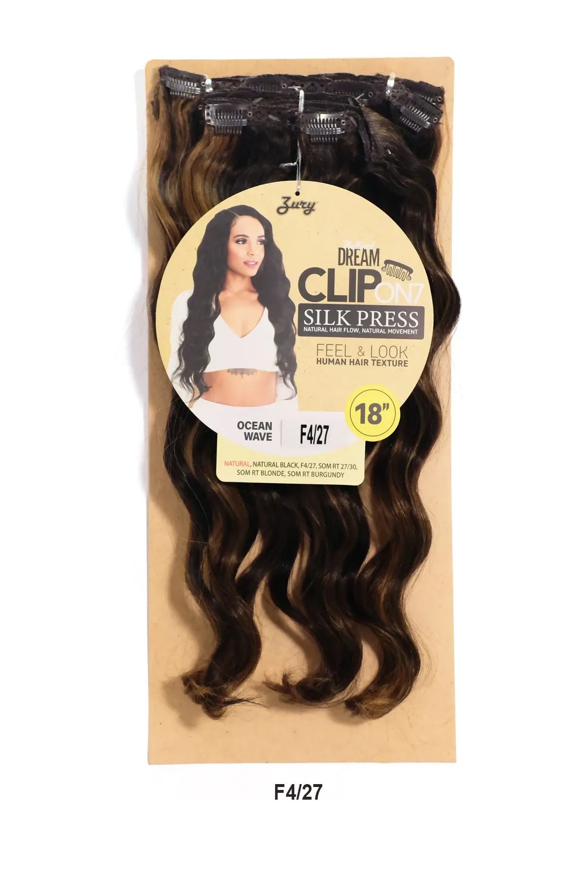 ZURY NATURAL DREAM SILK PRESS CLIP ON 7CPS - OCEAN WAVE 18" ZURY