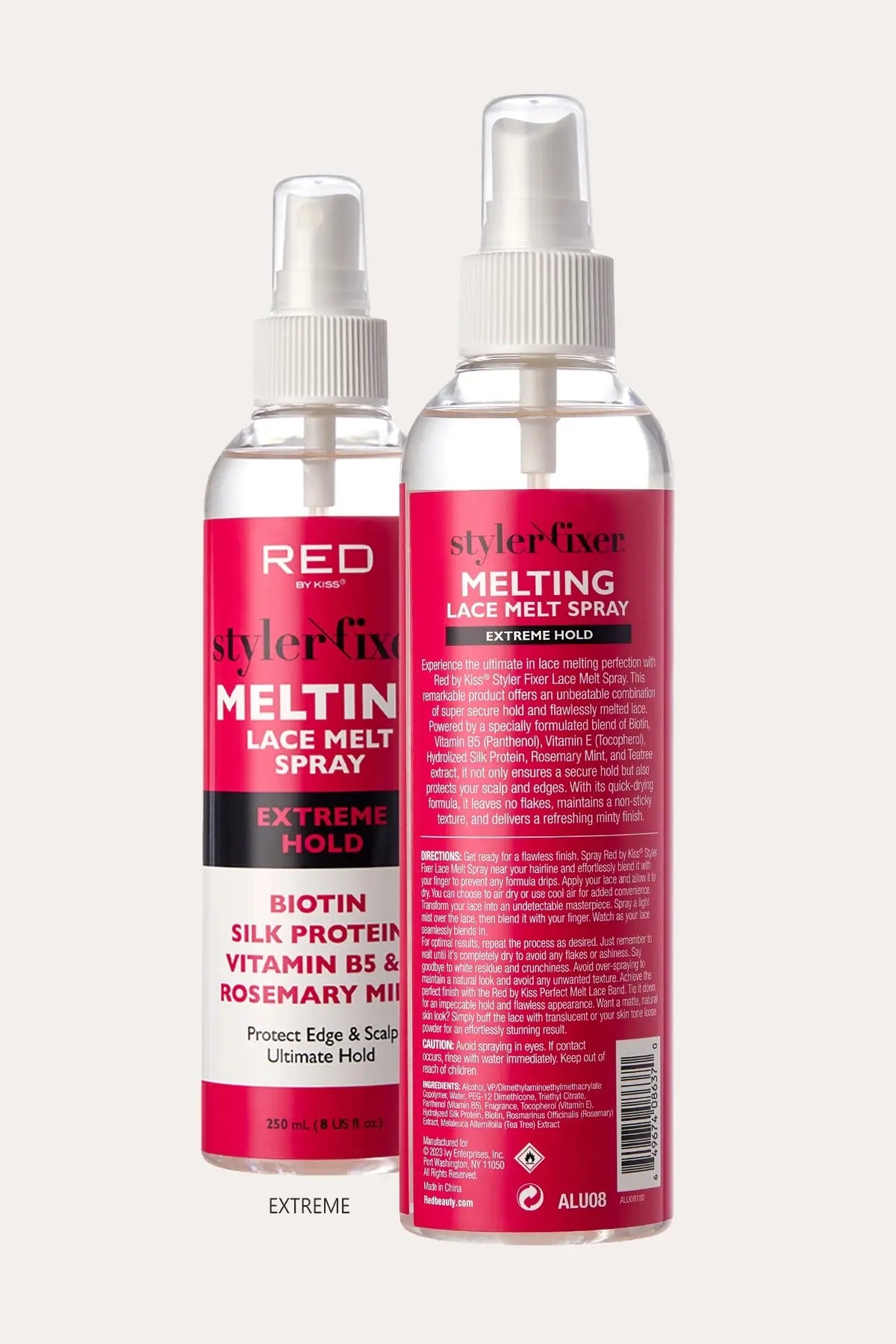 RED BY KISS STYLER FIXER MELTING LACE MELT SPRAY -3 HOLD LEVELS RED BEAUTY