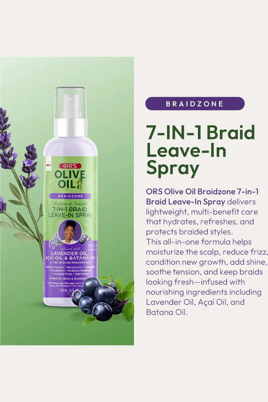 ORS OLIVE OIL BRAIDZONE 7-IN-1 BRAID LEAVE IN SPRAY 8oz ORS