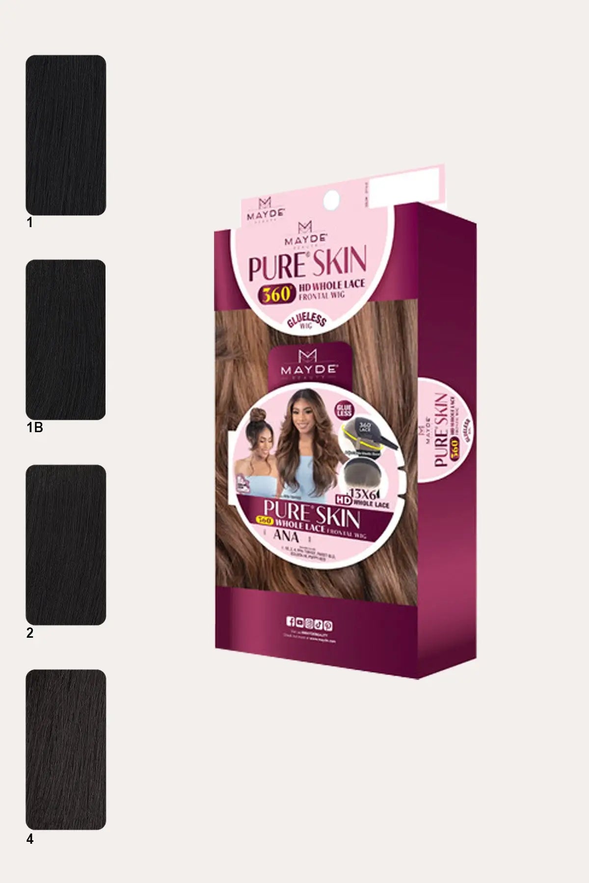 MAYDE PURE SKIN GLUELESS 360 13X6 WHOLE LACE FRONTAL WIG - ANA MAYDE