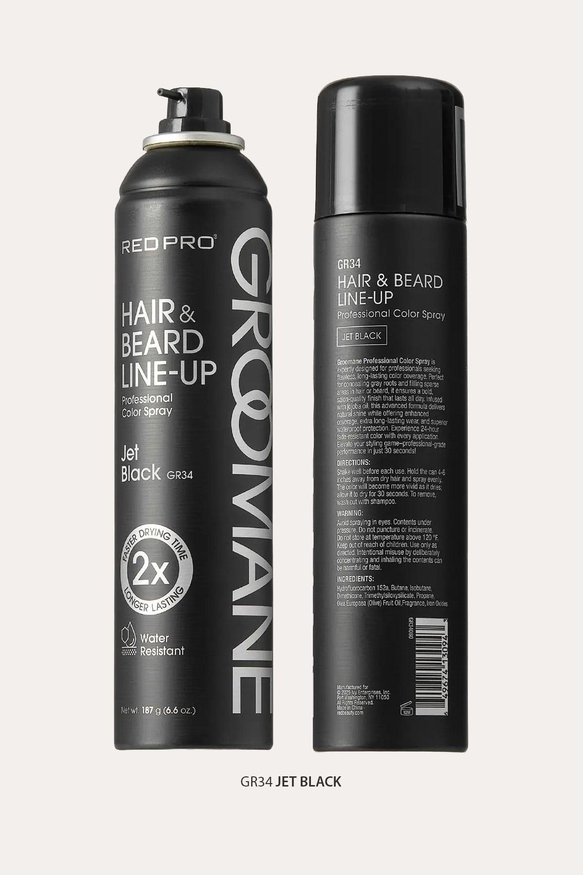 RED PRO GROOMANE TEMPORARY COLOR SPRAY FOR HAIR, BEARDS & LINEUP