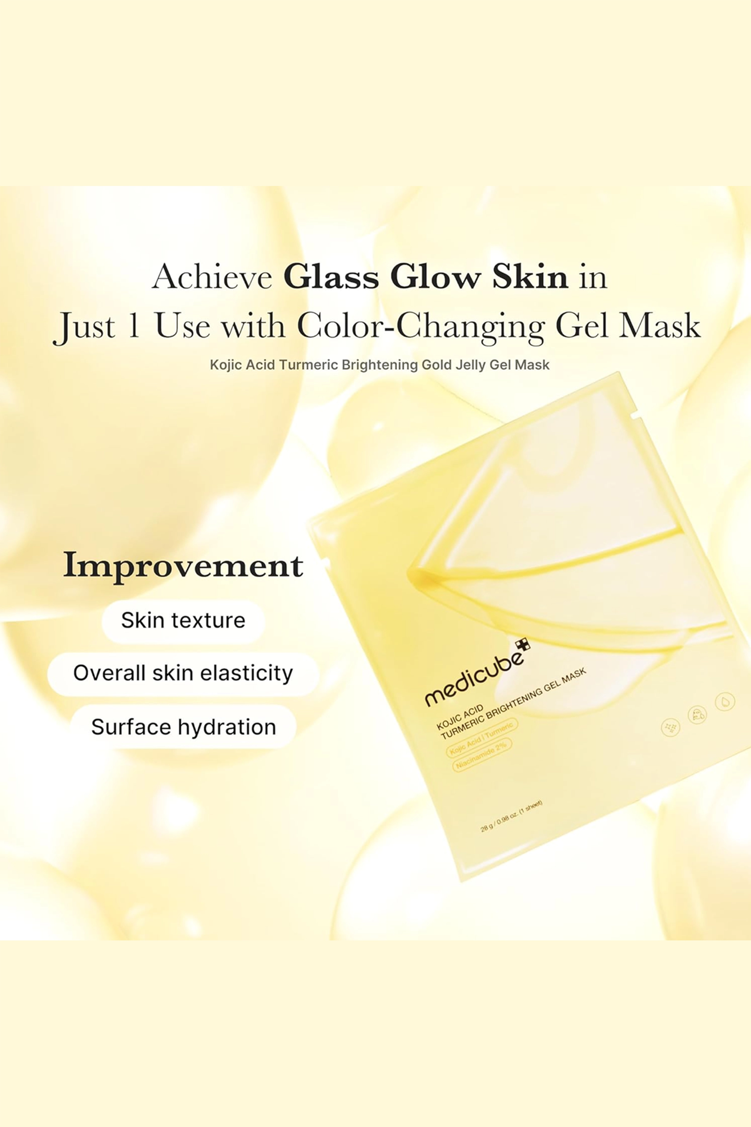 MASQUE GEL ÉCLAIRCISSANT AU CURCUMA ET À L'ACIDE KOJIQUE MEDICUBE