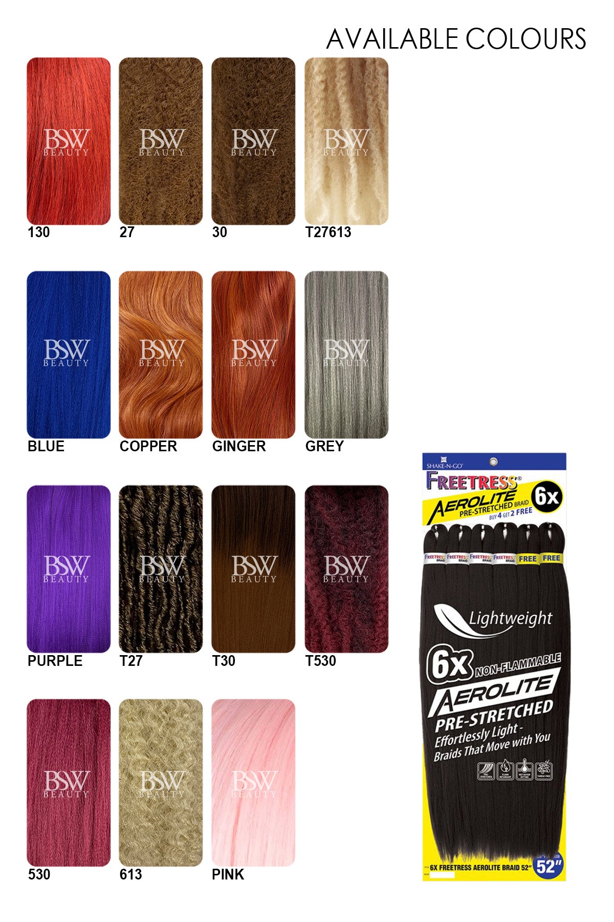 SHAKE N GO FREETRESS AEROLITE PRE-STRETCHED BRAID 6X 52" - BSW BEAUTY CANADA