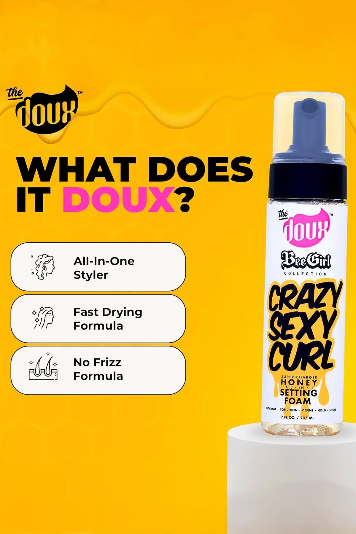 THE DOUX CRAZY SEXY CURL HONEY SETTING FOAM THE DOUX