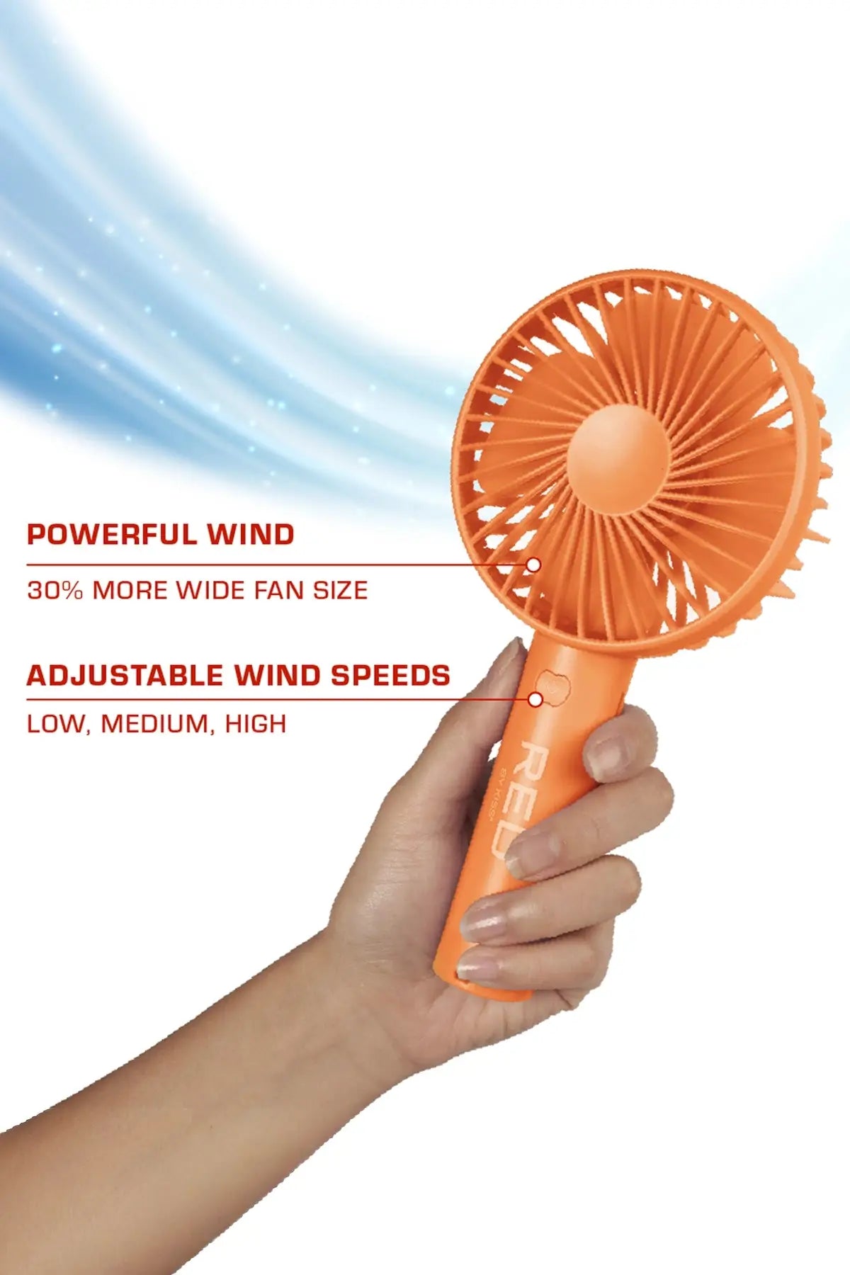 RED BY KISS PORTABLE HANDHELD RECHARGEABLE BEAUTY FAN RED BEAUTY