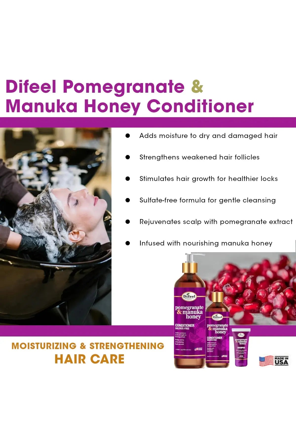 DIFEEL POMEGRANATE& MANUKA HONEY SULFATE-FREE CONDITIONER DIFEEL