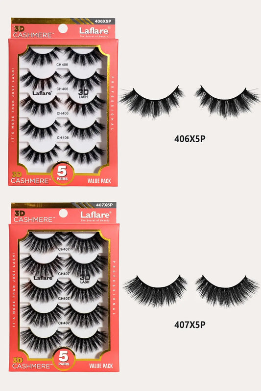 LAFLARE 3D CASHMERE LASHES_5 PAIRS VALUE PACK LAFLARE