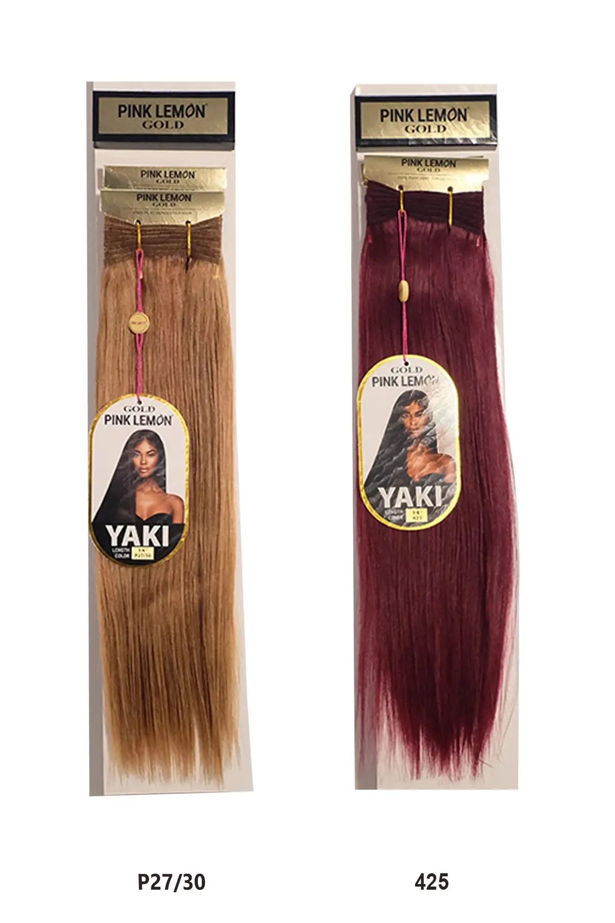 PINK LEMON GOLD 100% REMI HUMAN HAIR WEAVE - YAKI 10" PINK LEMON