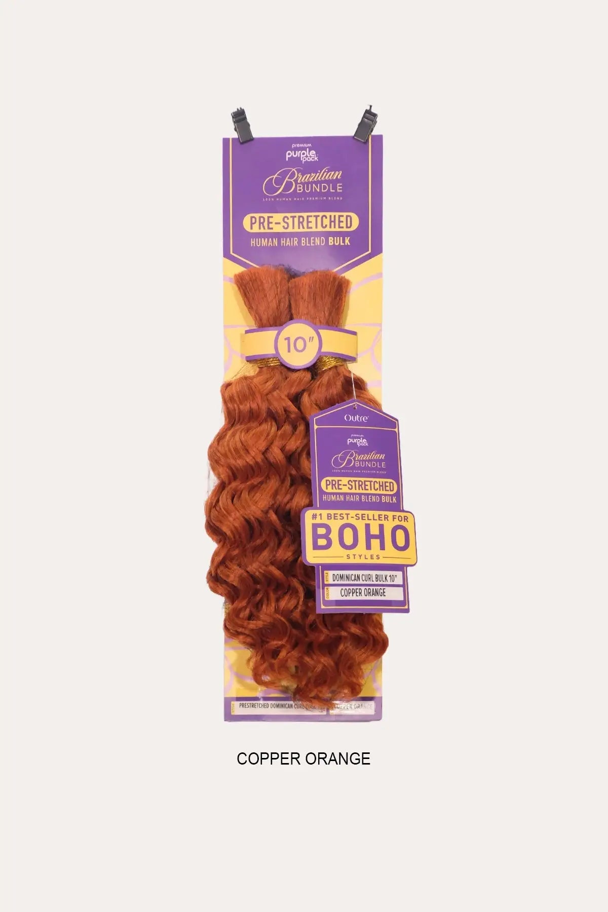 OUTRE PURPLE PACK BRAZILIAN BUNDLE PRE- STRETCHED - DOMINICAN CURL BULK 10" OUTRE
