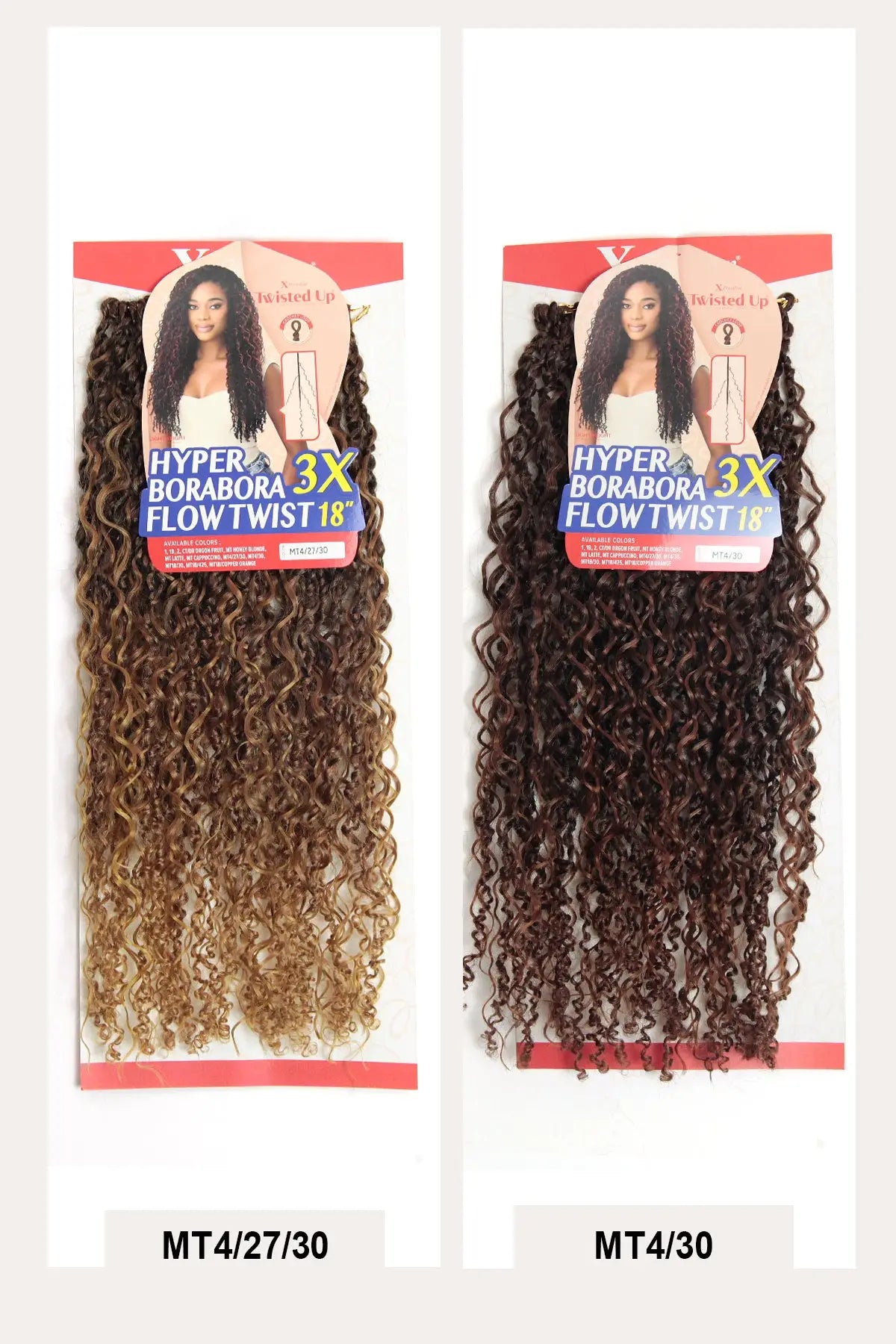 OUTRE X-PRESSION TWISTED UP CROCHET LOOP BRAID - HYPER 3X BORABORA FLOW TWIST 18"