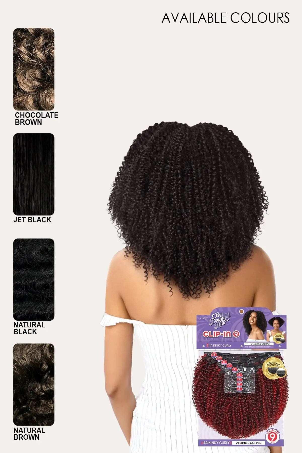 OUTRE BIG BEAUTIFUL HAIR CLIP-IN 9 PIÈCES - BOUCLES CRÉPUES 4A