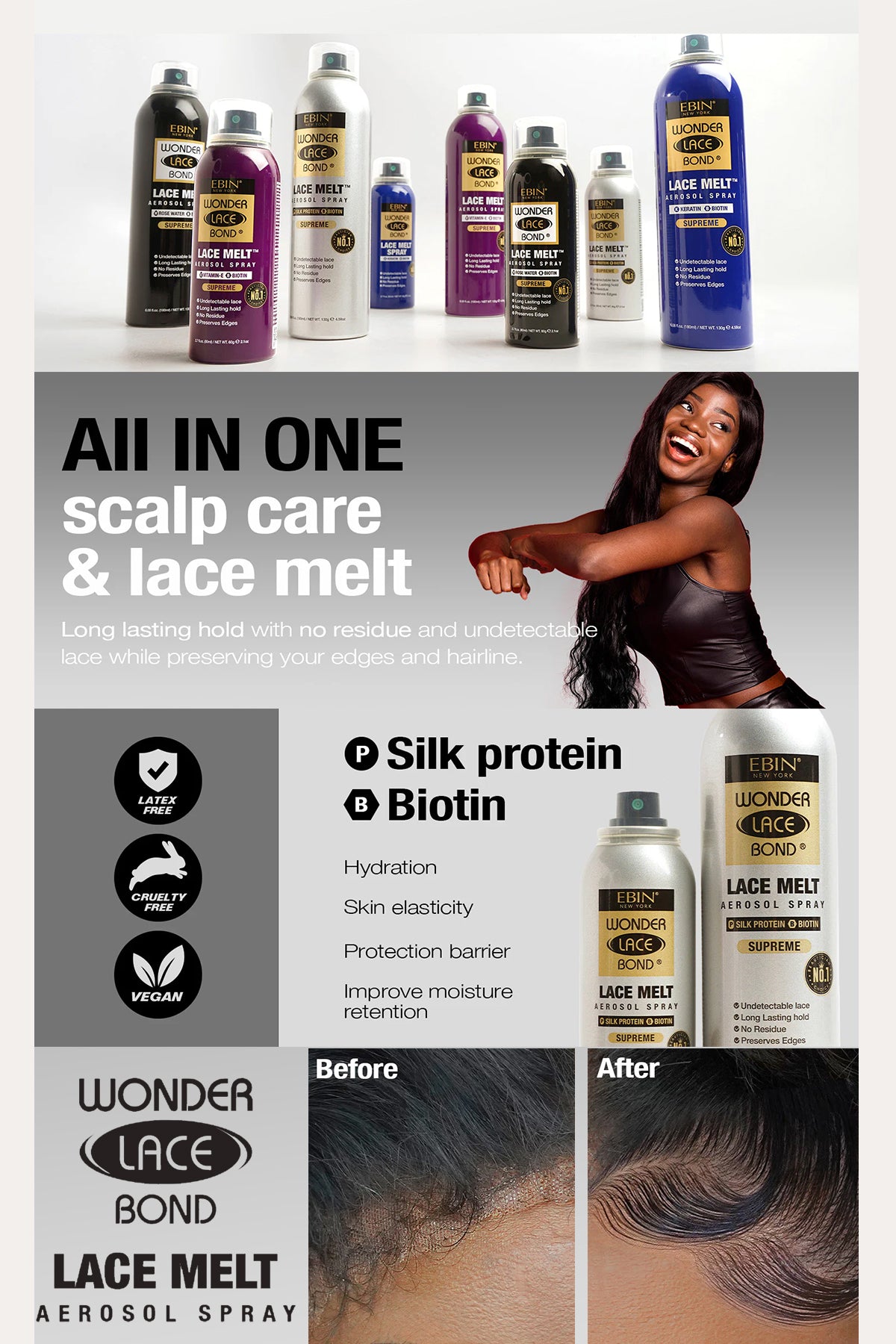 EBIN NEW YORK WONDER LACE BOND LACE MELT SPRAY