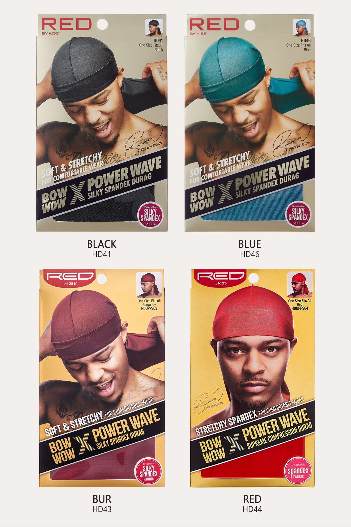 RED BY KISS BOW WOW POWER WAVE SILKY SPANDEX DURAG - BSW BEAUTY CANADA