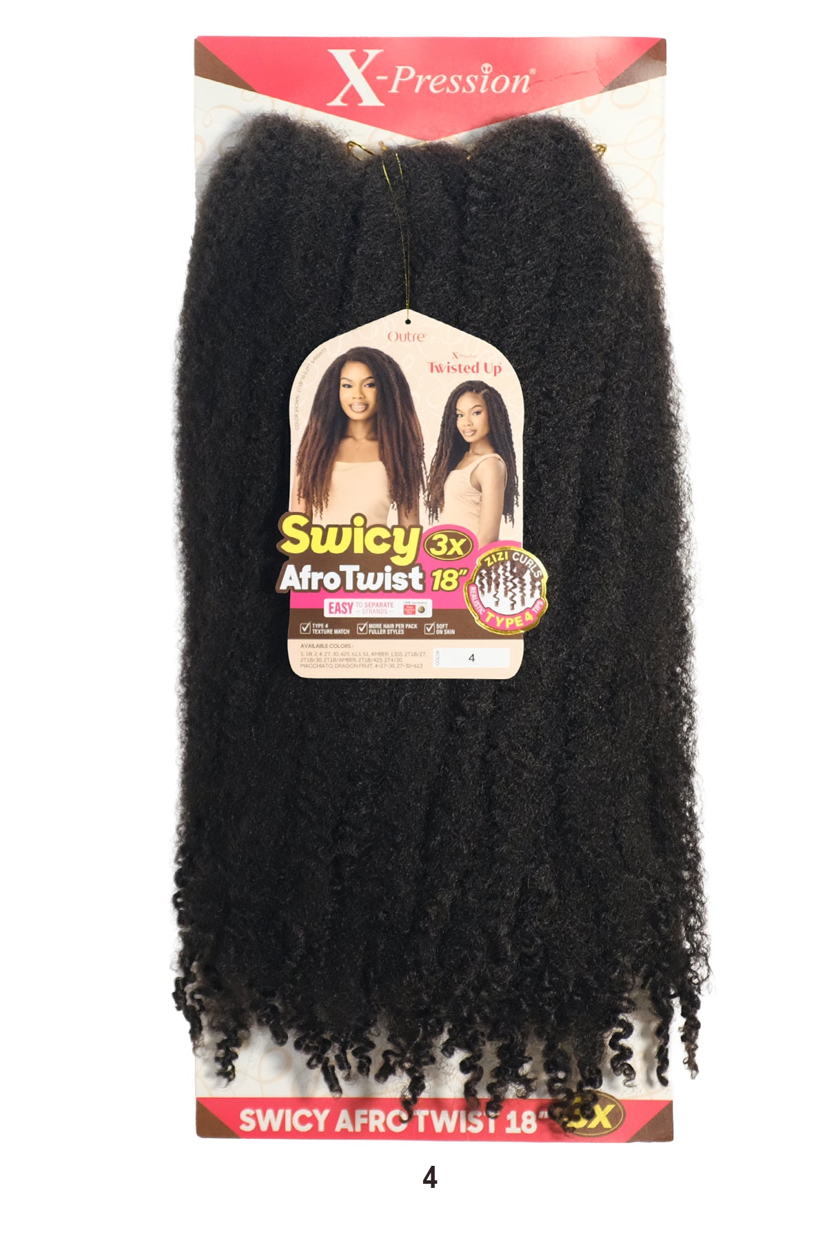 OUTRE  X-PRESSION TWISTE UP 3X SWICY AFRO TWIST 18"