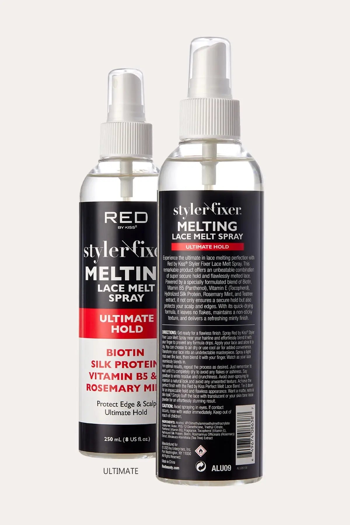 RED BY KISS STYLER FIXER MELTING LACE MELT SPRAY -3 HOLD LEVELS RED BEAUTY