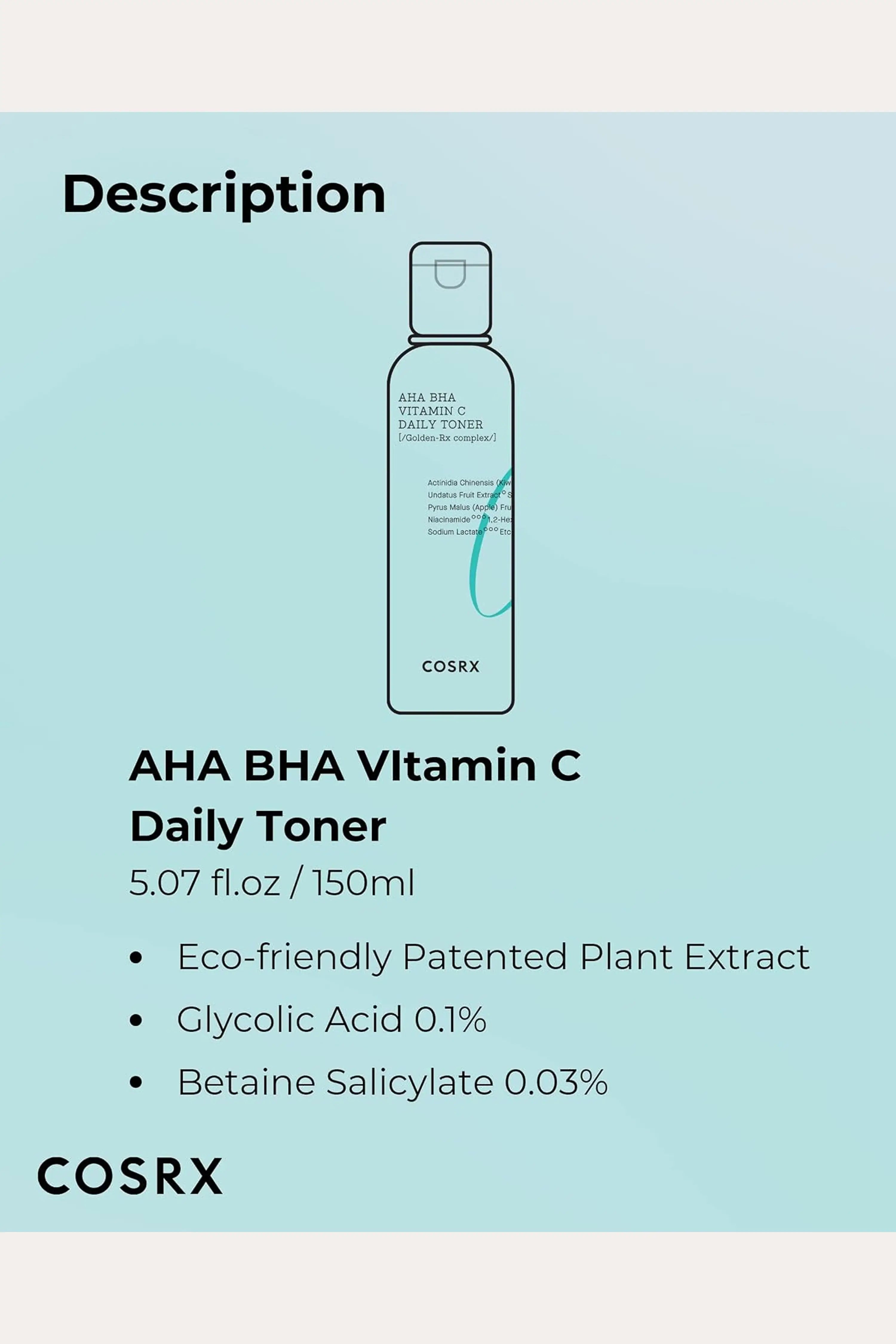 COSRX REFRESH ABC DAILY TONER (AHA BHA VITAMIN C) COSRX