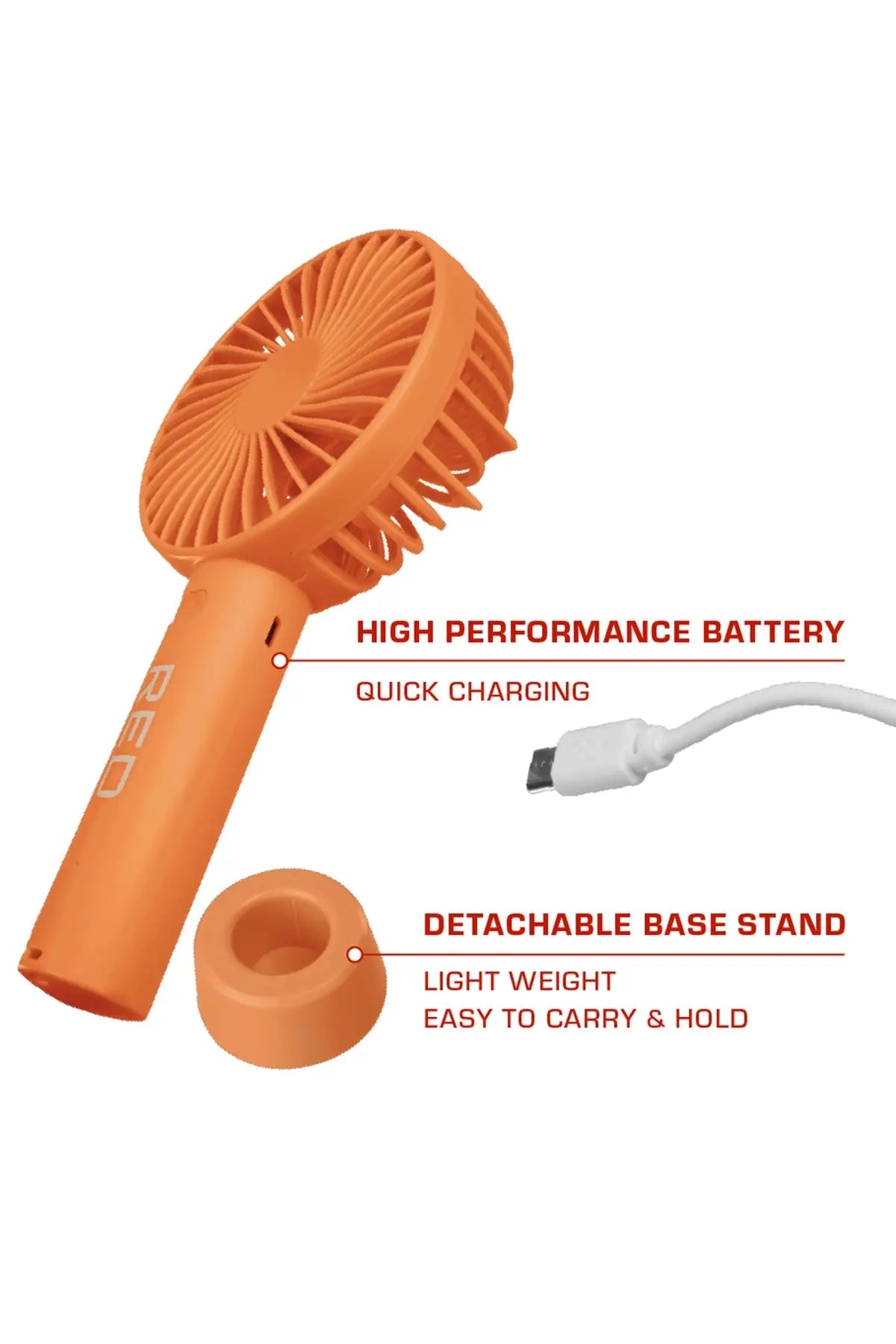 RED BY KISS PORTABLE HANDHELD RECHARGEABLE BEAUTY FAN RED BEAUTY