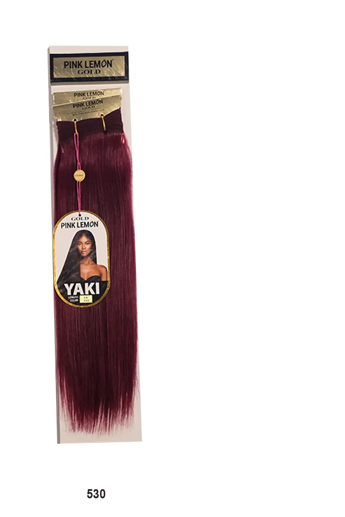 PINK LEMON GOLD 100% REMI HUMAN HAIR WEAVE - YAKI 10" PINK LEMON