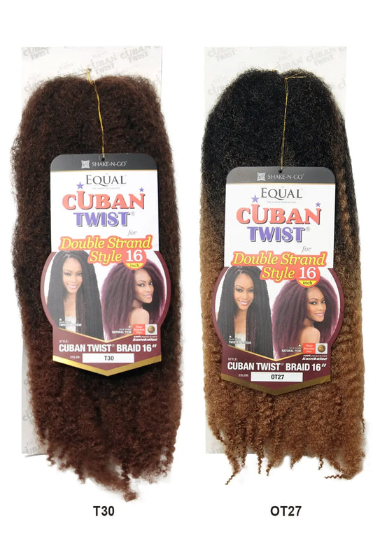 SHAKE N GO EQUAL CUBAN TWIST DOUBLE STRAND STYLE BRAID 16" SHAKE N GO
