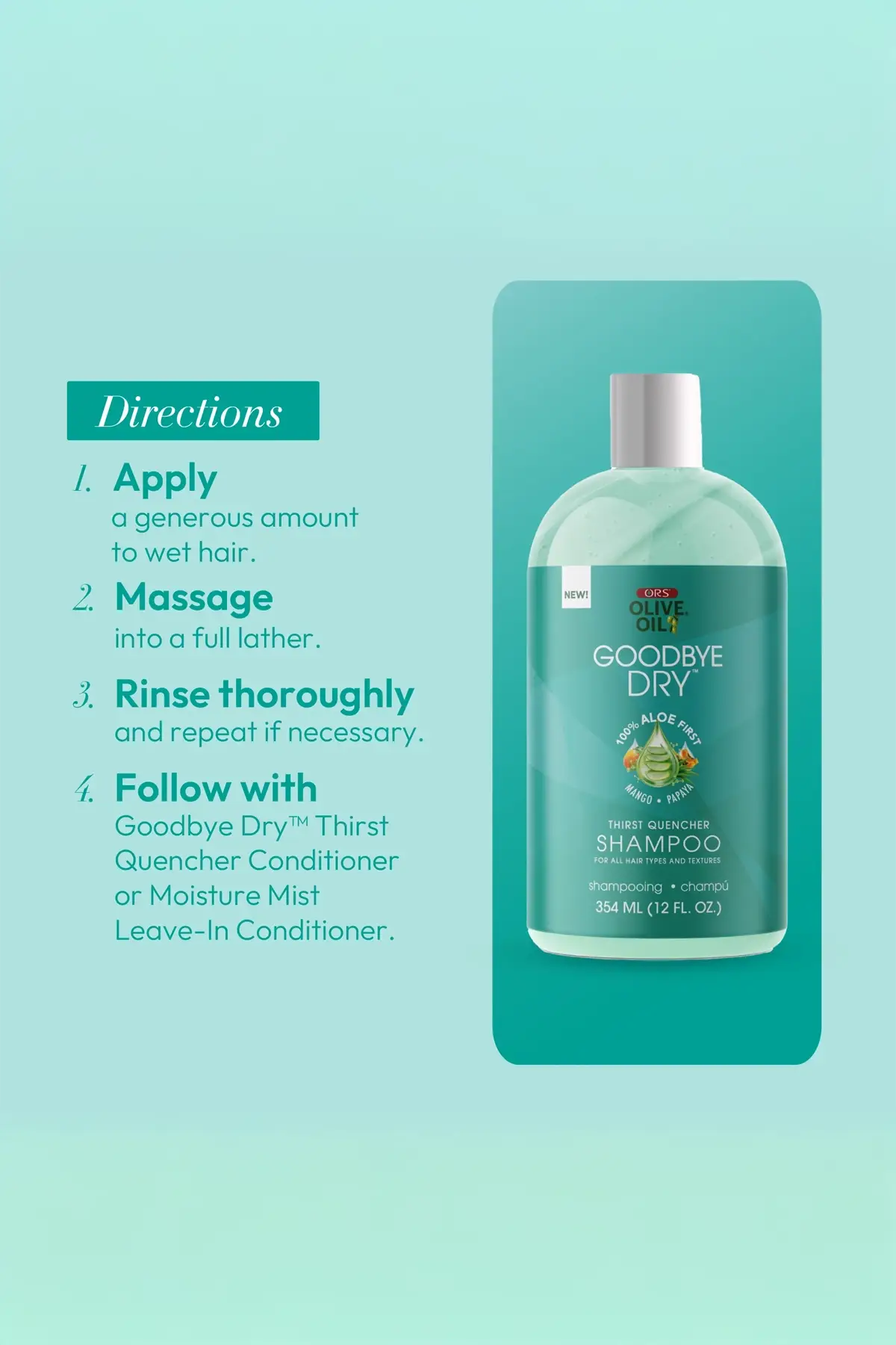 ORS OLIVE OIL GOODBYE DRY THIRST QUENCHER SHAMPOO 12oz ORS