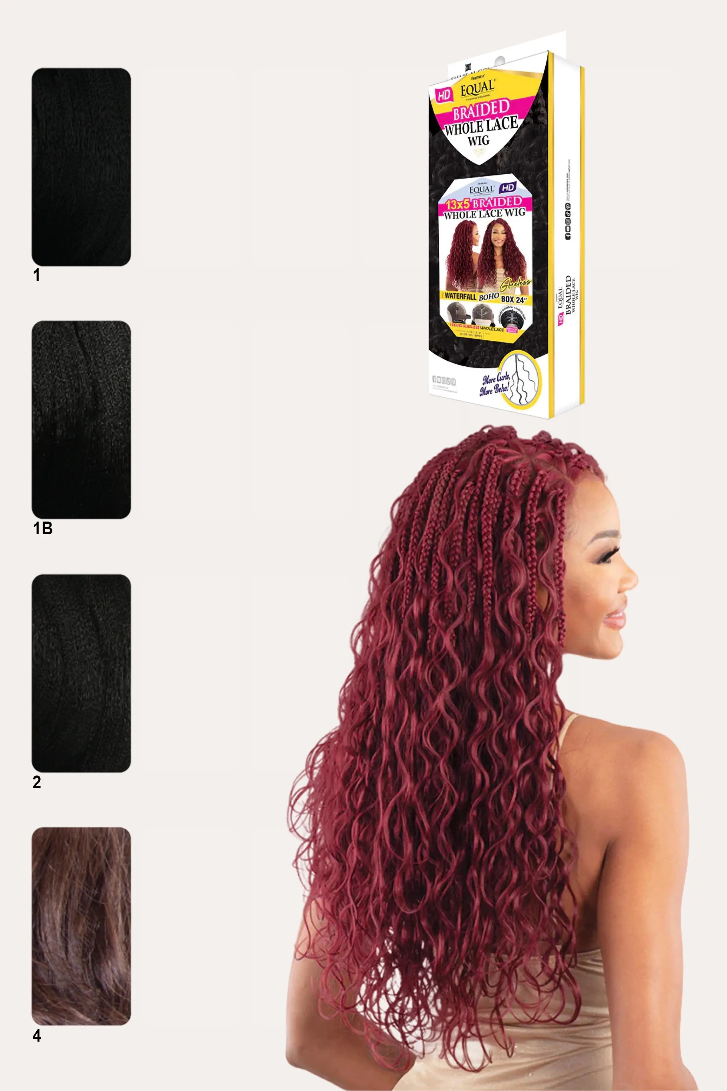 SHAKE N GO BRAIDED WHOLE LACE WIG - MISTY BOHO BOX 24"
