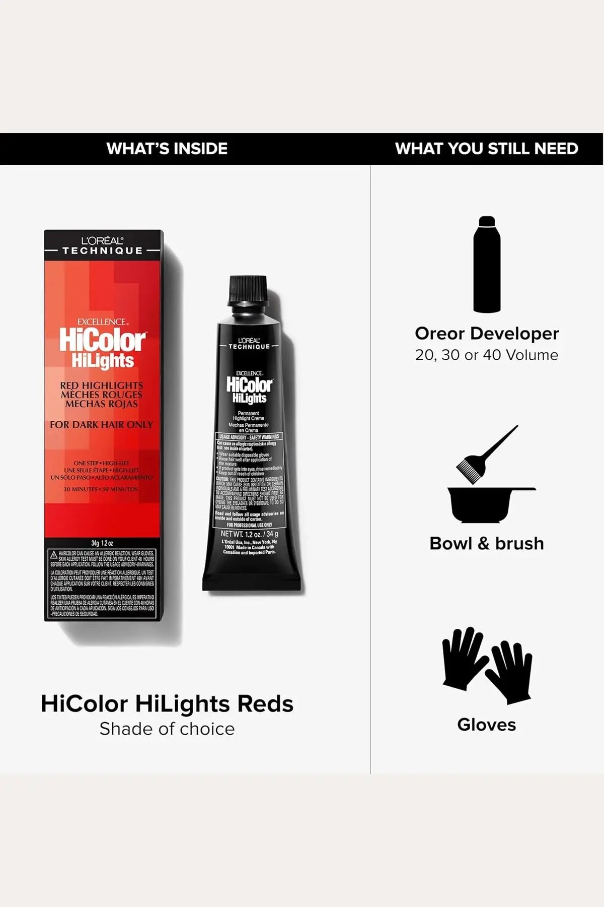 LOREAL EXCELLENCE HICOLOR FOR DARK HAIR ONLY
