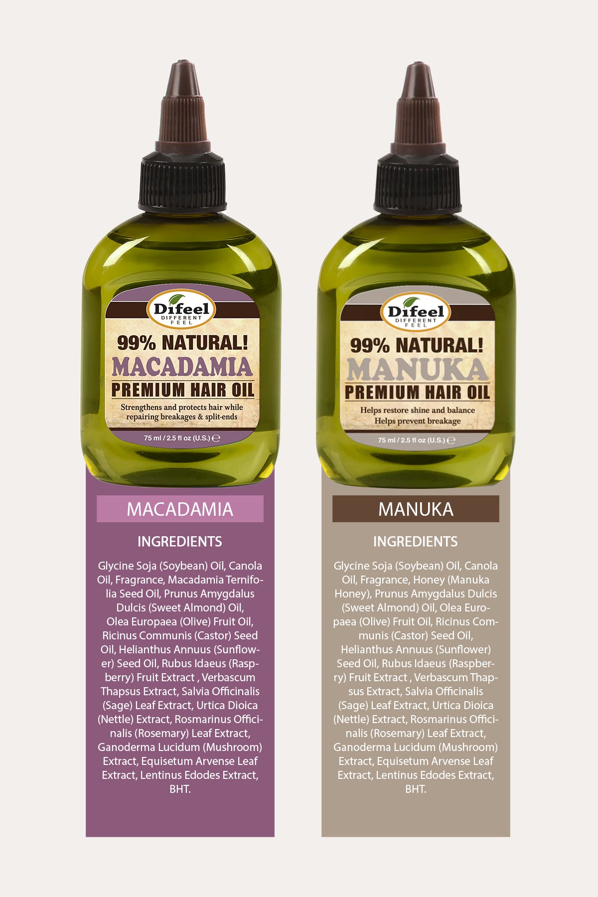 DIFEEL 99% NATURAL PREMIUM HAIR OIL 2.5oz