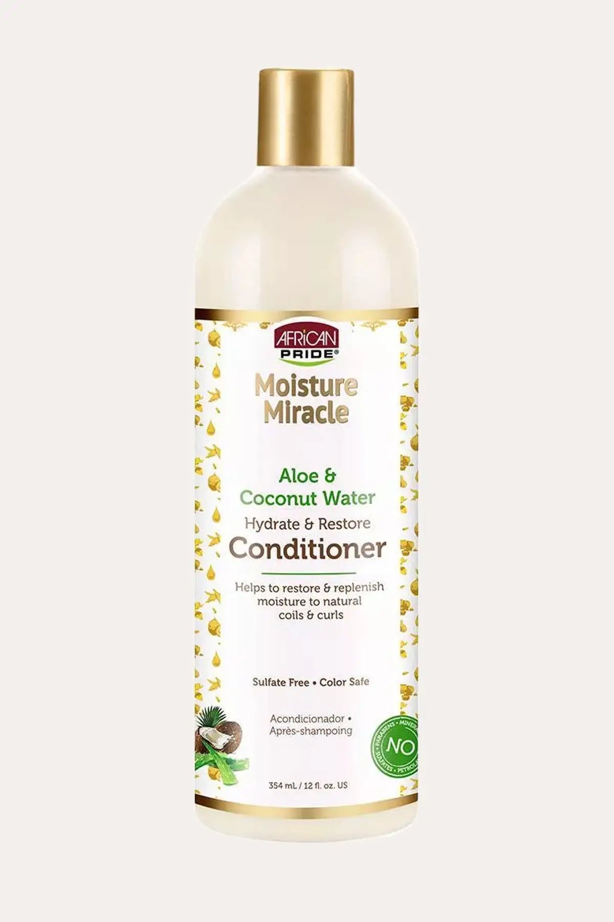 AFRICAN PRIDE MOISTURE MIRACLE ALOE & COCONUT WATER HYDRATE & RESTORE HAIR CONDITIONER 12oz