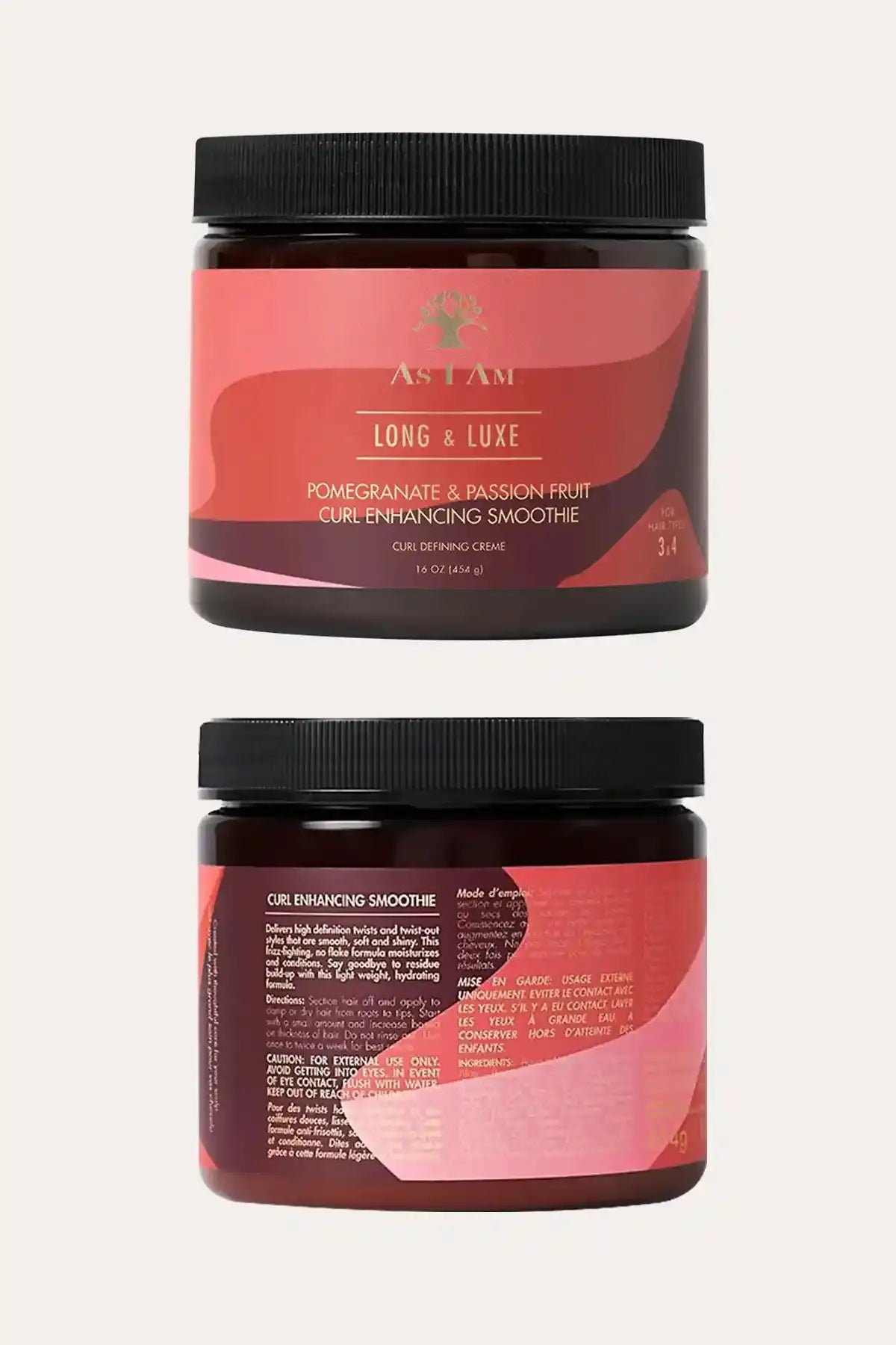 AS I AM LONG AND LUXE GRENADE ET FRUIT DE LA PASSION SMOOTHIE AMÉLIORATEUR DE BOUCLES CRÈME DÉFINISSANTE 454g