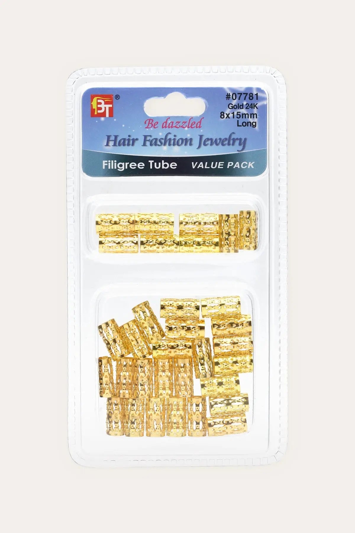 BEAUTY TOWN TUBE EN FILIGRANE OR 24K 8X15MM LONG #07781 (LOT ÉCONOMIQUE)