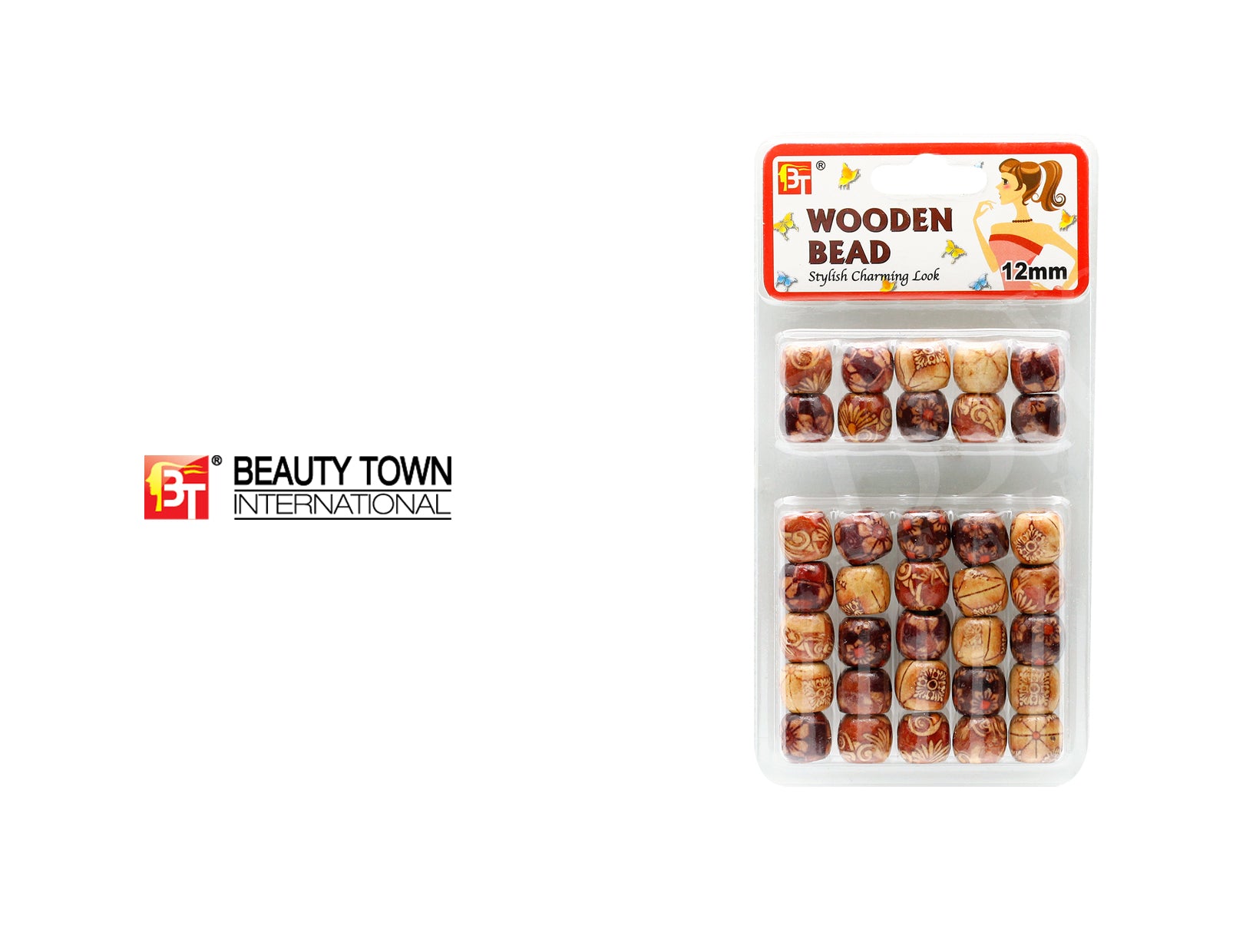 BEAUTY TOWN WOODEN BEADS #07557