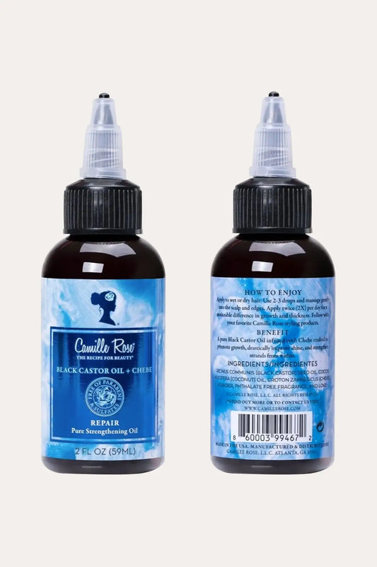 CAMILLE ROSE BLACK CASTOR OIL + CHEBE OIL 2oz CAMILLE ROSE