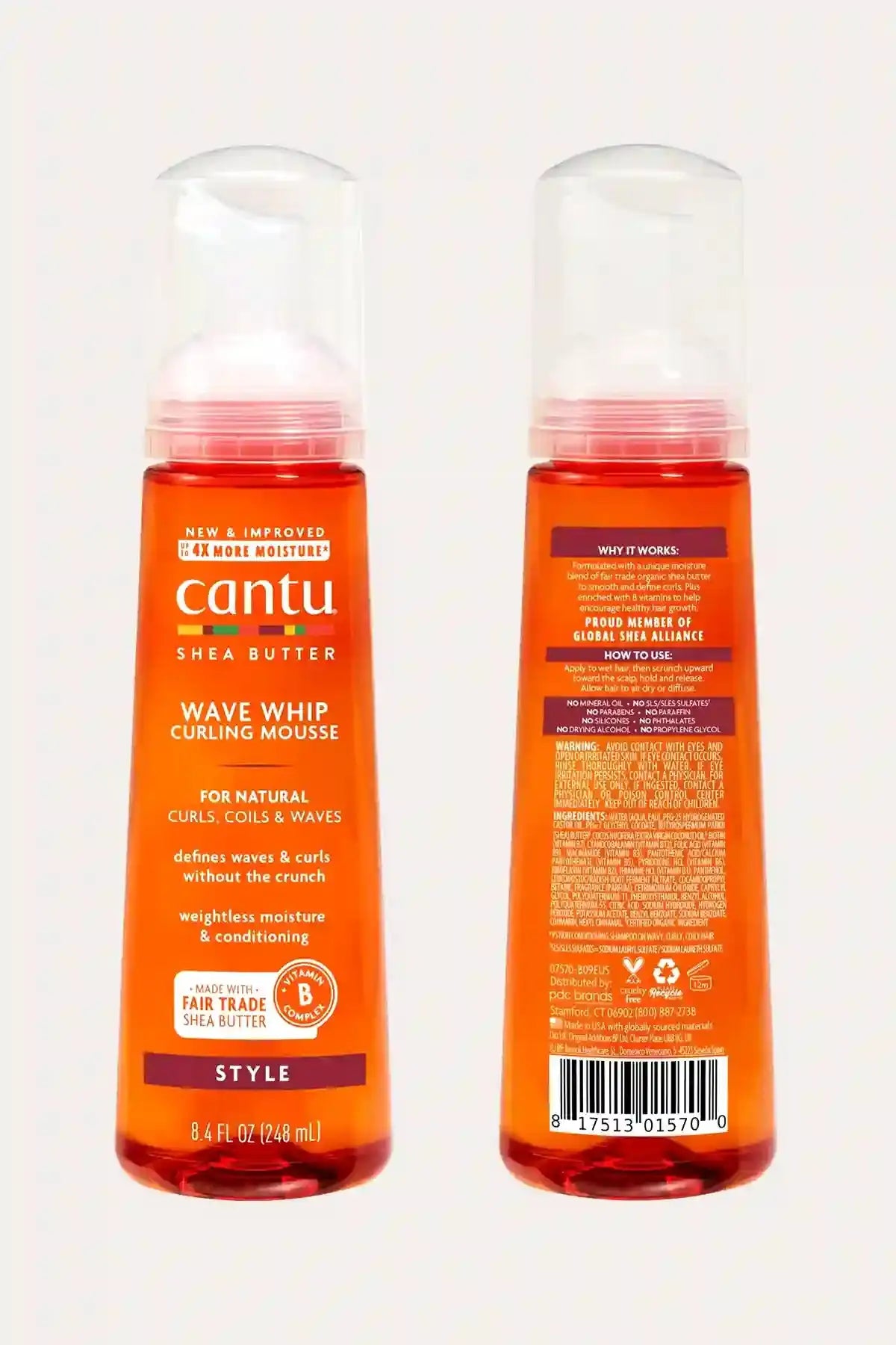 CANTU CHEVEUX NATURELS MOUSSE COIFFANTE ONDULATIONS ET BOUCLES 250 ml