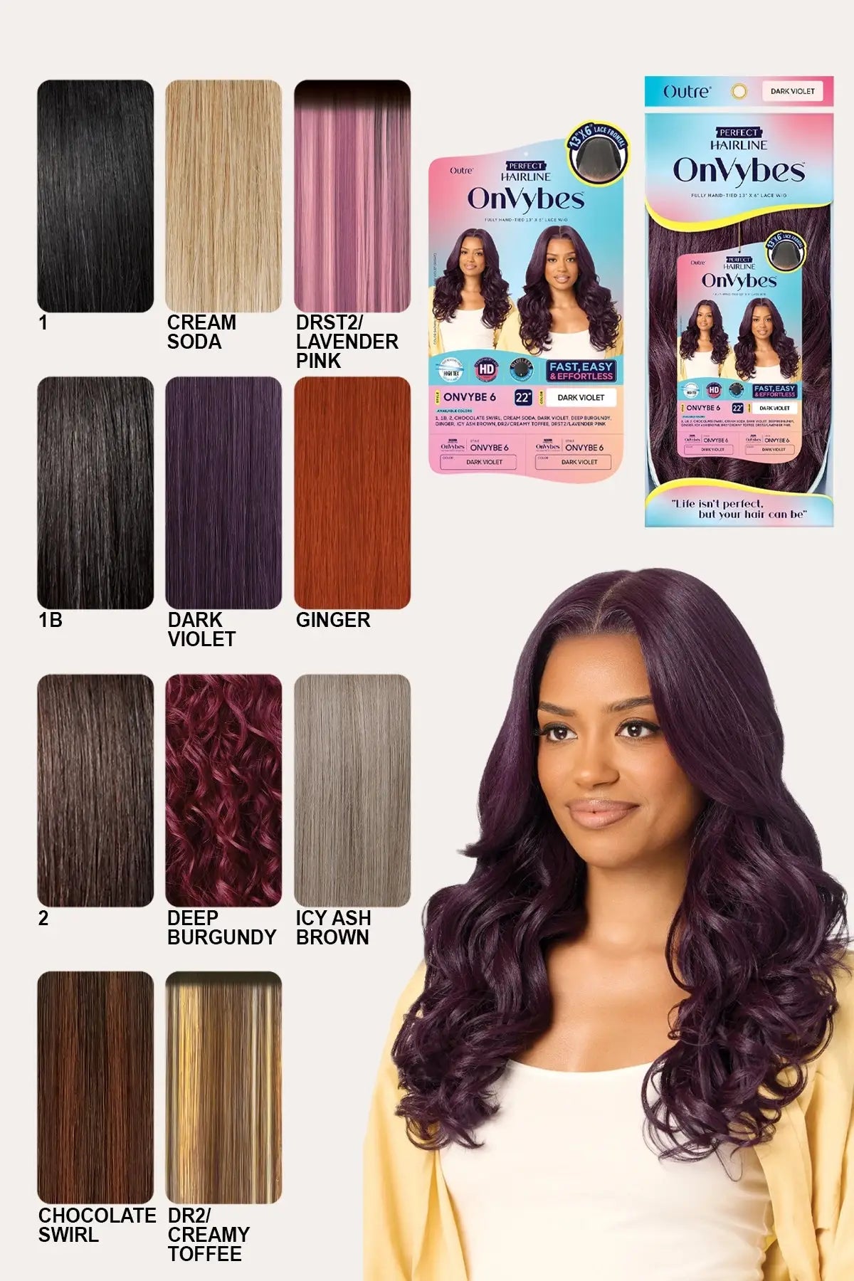 OUTRE PERFECT HAIRLINE 13X6 HD LACE FRONTAL WIG - ONVYBE 6 OUTRE