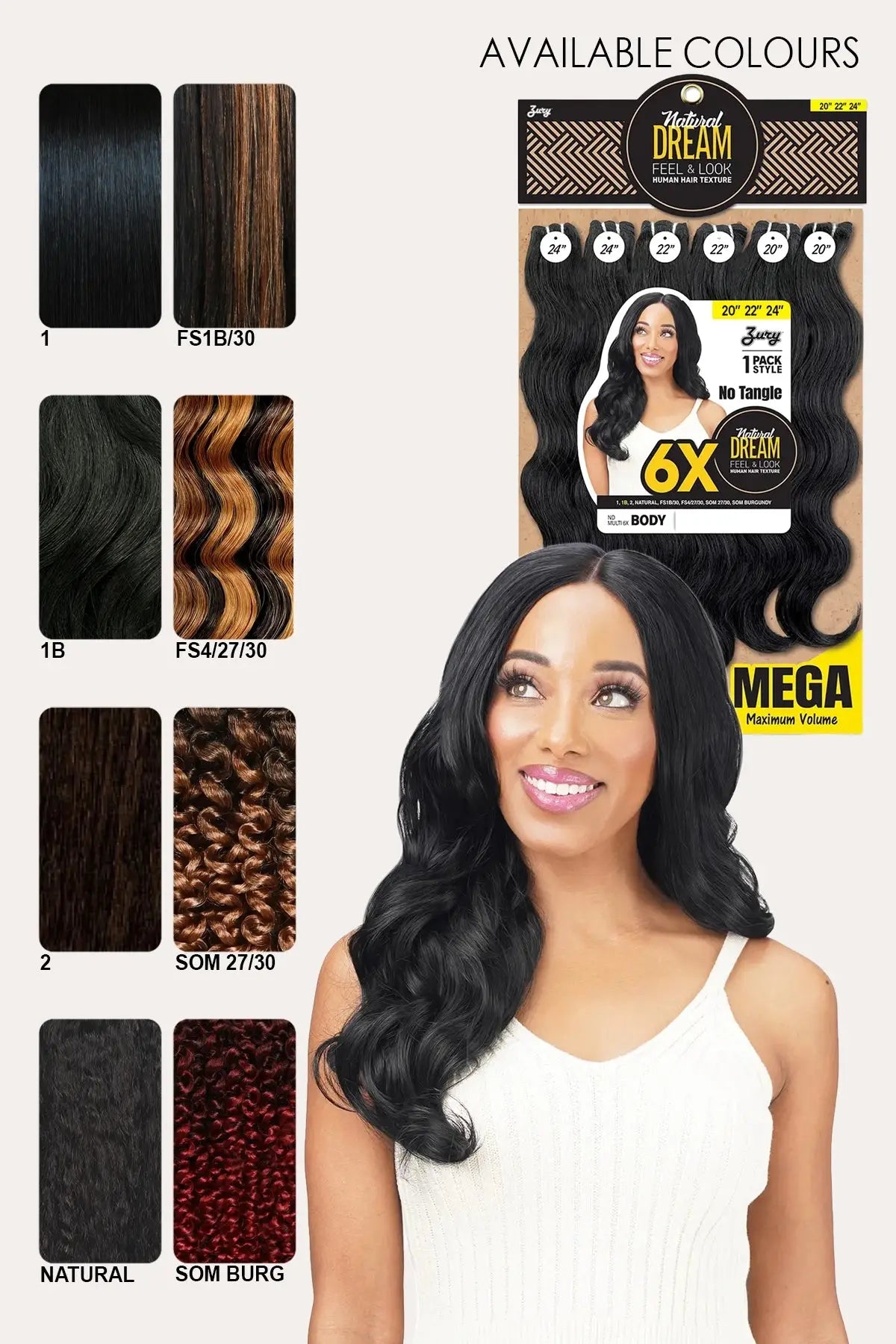 ZURY NATURAL DREAM HAIR WEAVE 6X - BODY 202224 ZURY