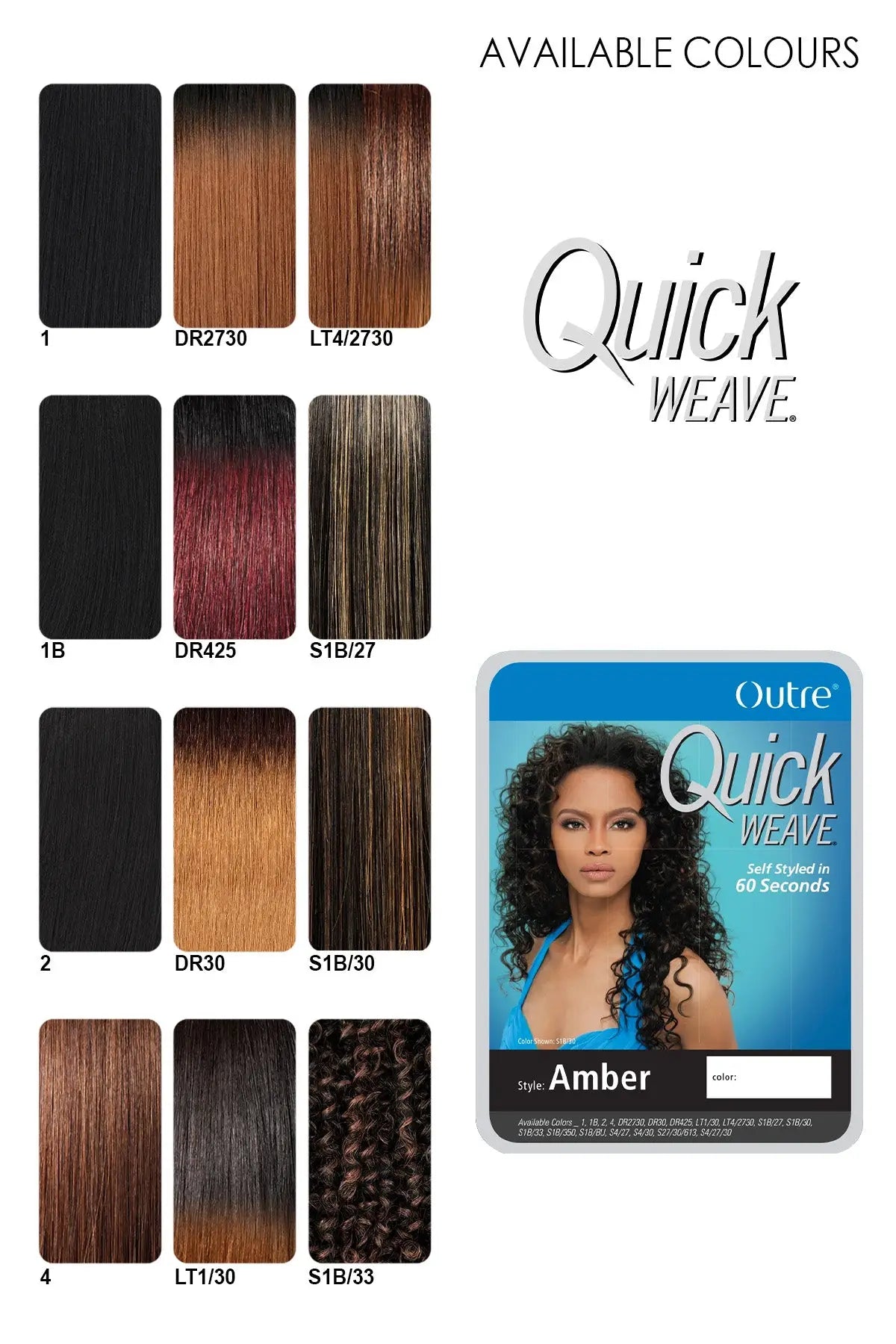 OUTRE QUICK WEAVE WIG AMBER - BSW BEAUTY CANADA