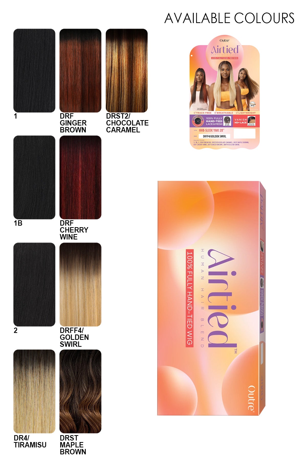 OUTRE AIRTIED HUMAN HAIR BLEND 100% FULLY HAND TIED WIG - SLEEK YAKI 28"