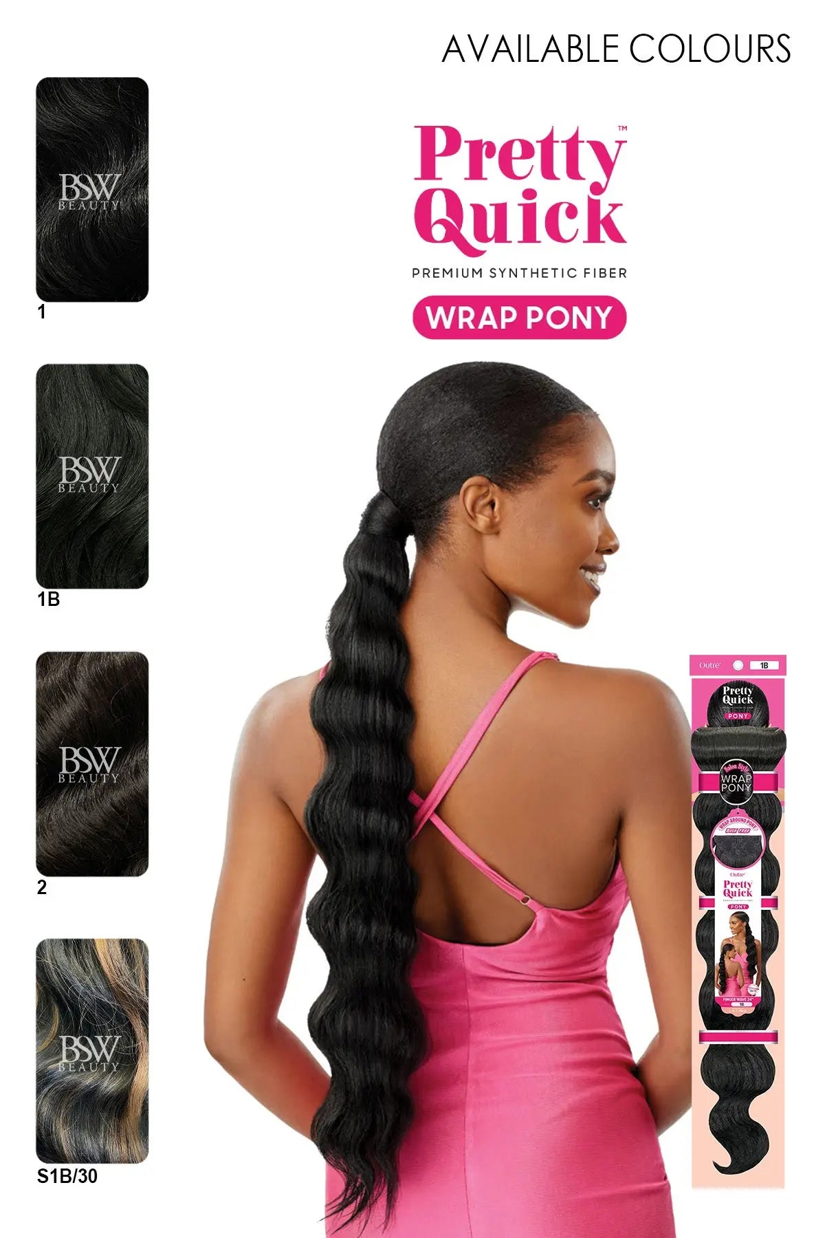 OUTRE PRETTY QUICK WRAP PONYTAIL - FINGER WAVE 24" - BSW BEAUTY CANADA