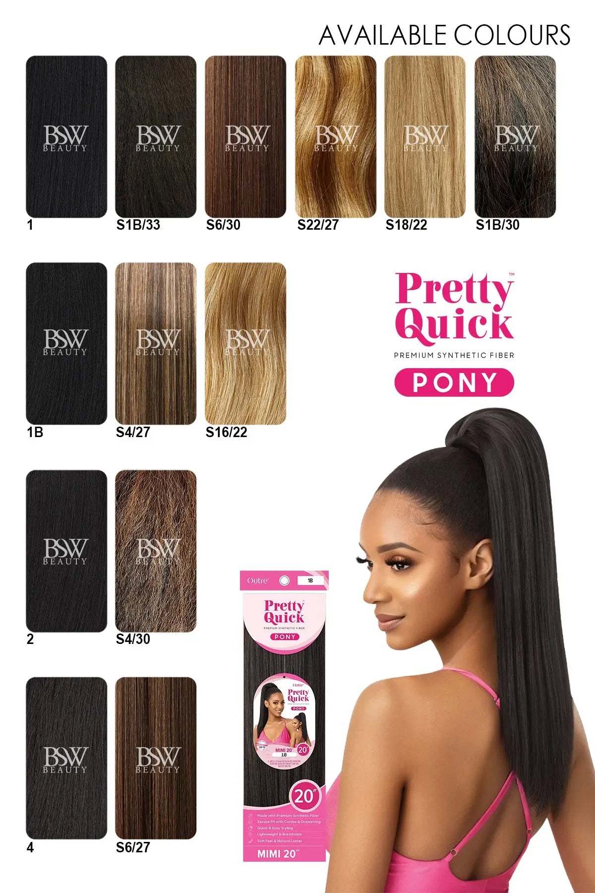 OUTRE PRETTY QUICK PONYTAIL MIMI 20" - BSW BEAUTY CANADA