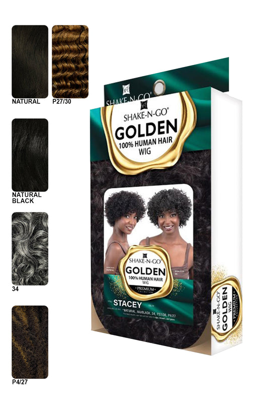 SHAKE N GO GOLDEN 100% HUMAN HAIR FULL WIG - STACEY - BSW BEAUTY CANADA