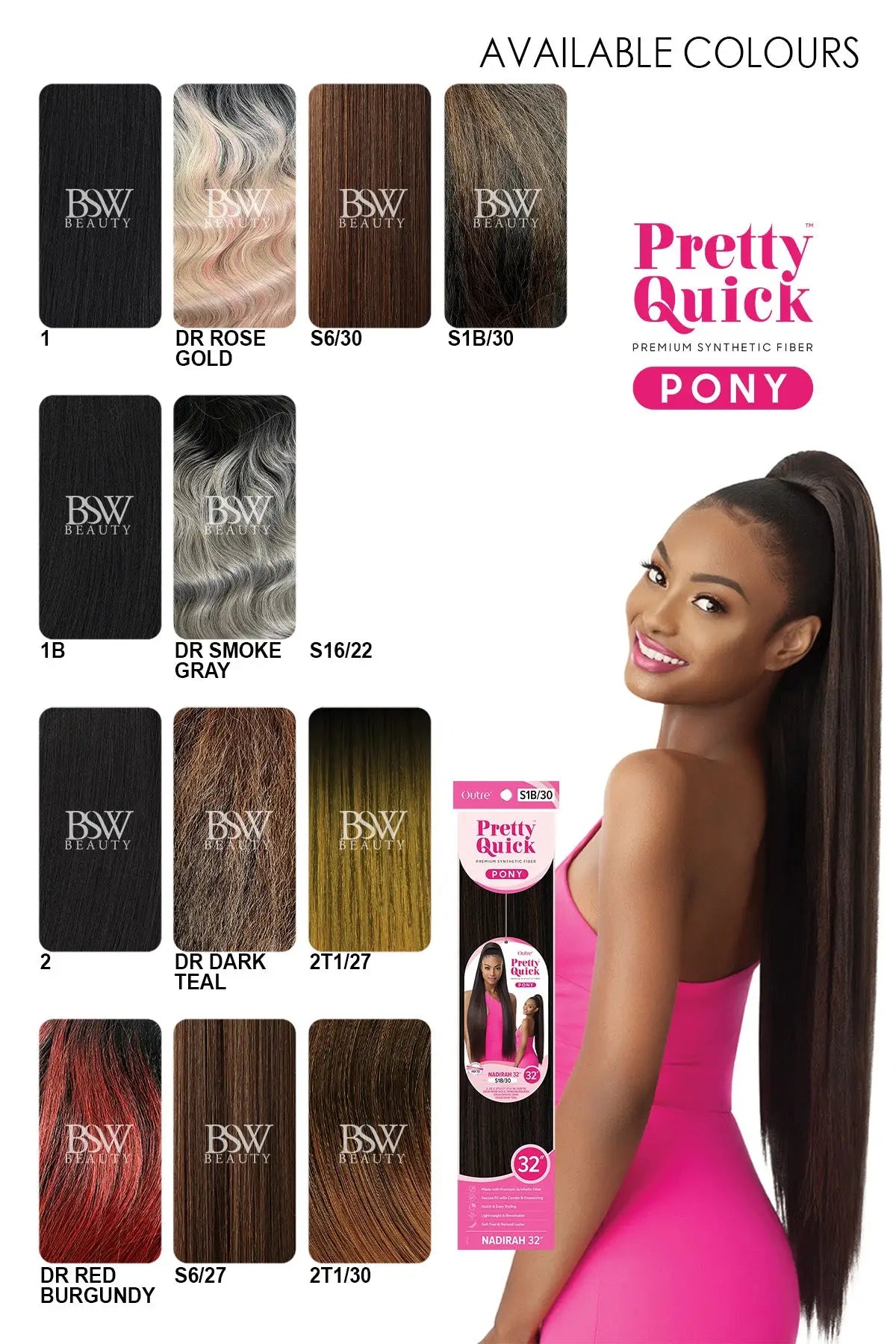 OUTRE PRETTY QUICK PONYTAIL NADIRAH 32" - BSW BEAUTY CANADA