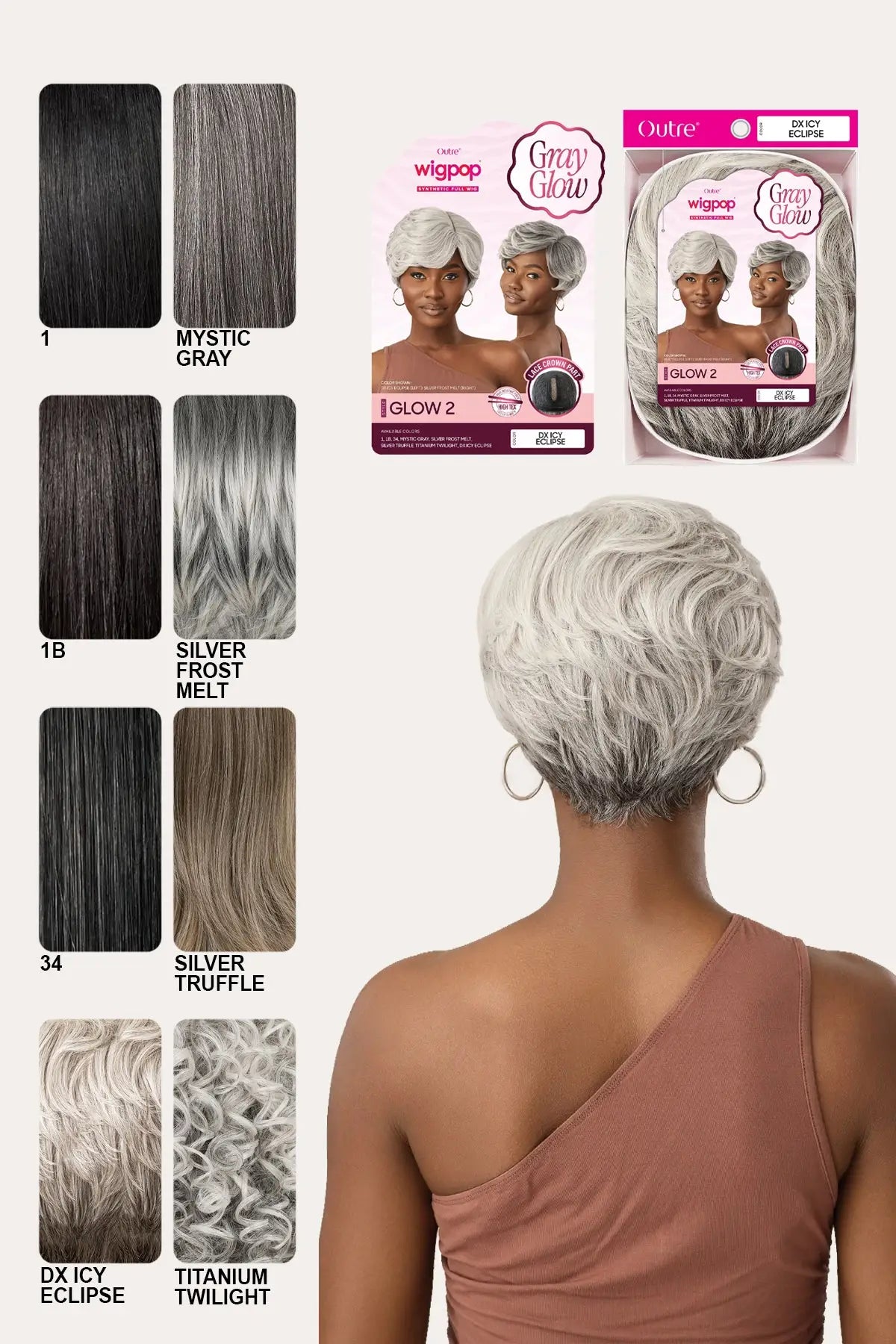OUTRE WIG POP GRAY GLOW FULL WIG - GLOW 2 OUTRE