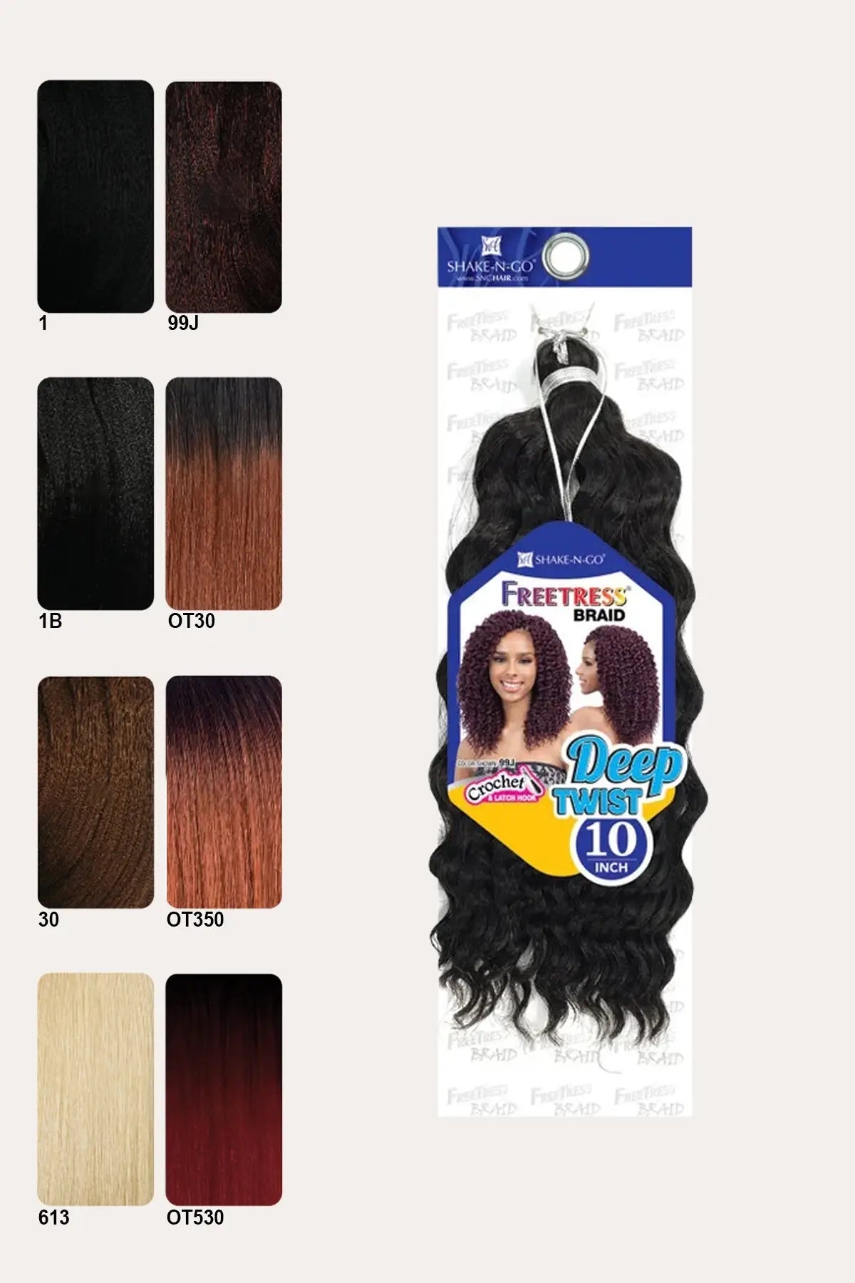 SHAKE N GO FREETRESS CROCHET BRAID  DEEP TWIST 10" - BSW BEAUTY CANADA
