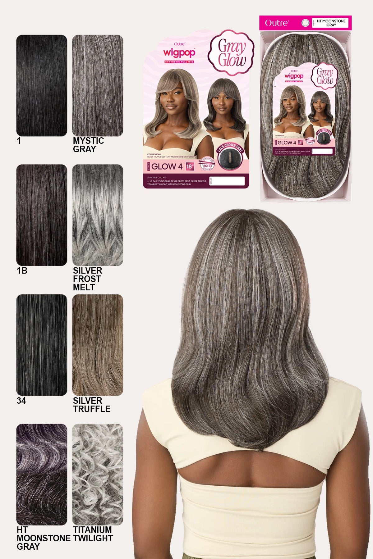 OUTRE WIG POP GRAY FULL WIG - GLOW 4