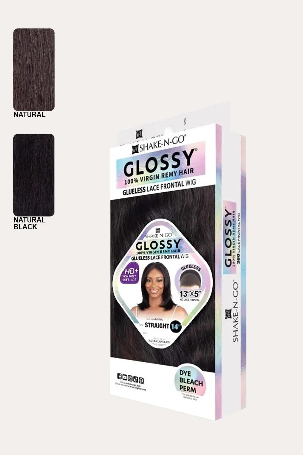 SHAKE N GO GLOSSY GLUELESS LACE FRONTAL WIG - STRAIGHT 14" SHAKE N GO