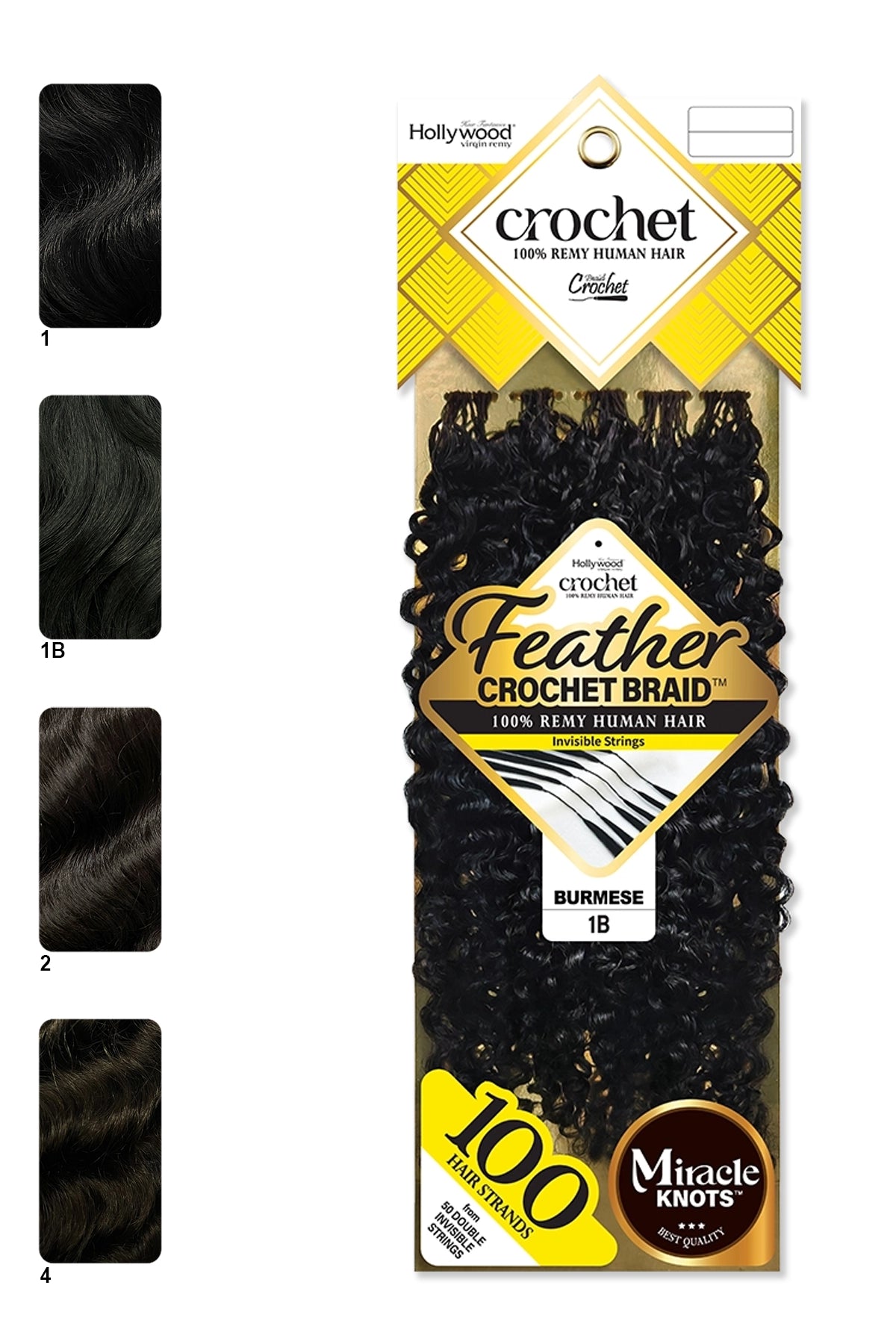ZURY FEATHER CROCHET BRAID 100% HUMAN HAIR HOLLYWOOD  BURMESE 18