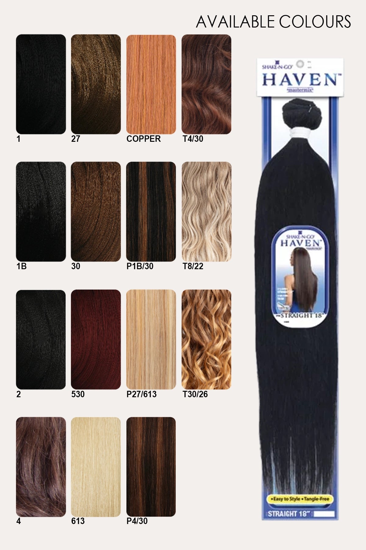 SHAKE N GO ORGANIQUE HAIR WEAVE BUNDLE HAVEN -  STRAIGHT 18"