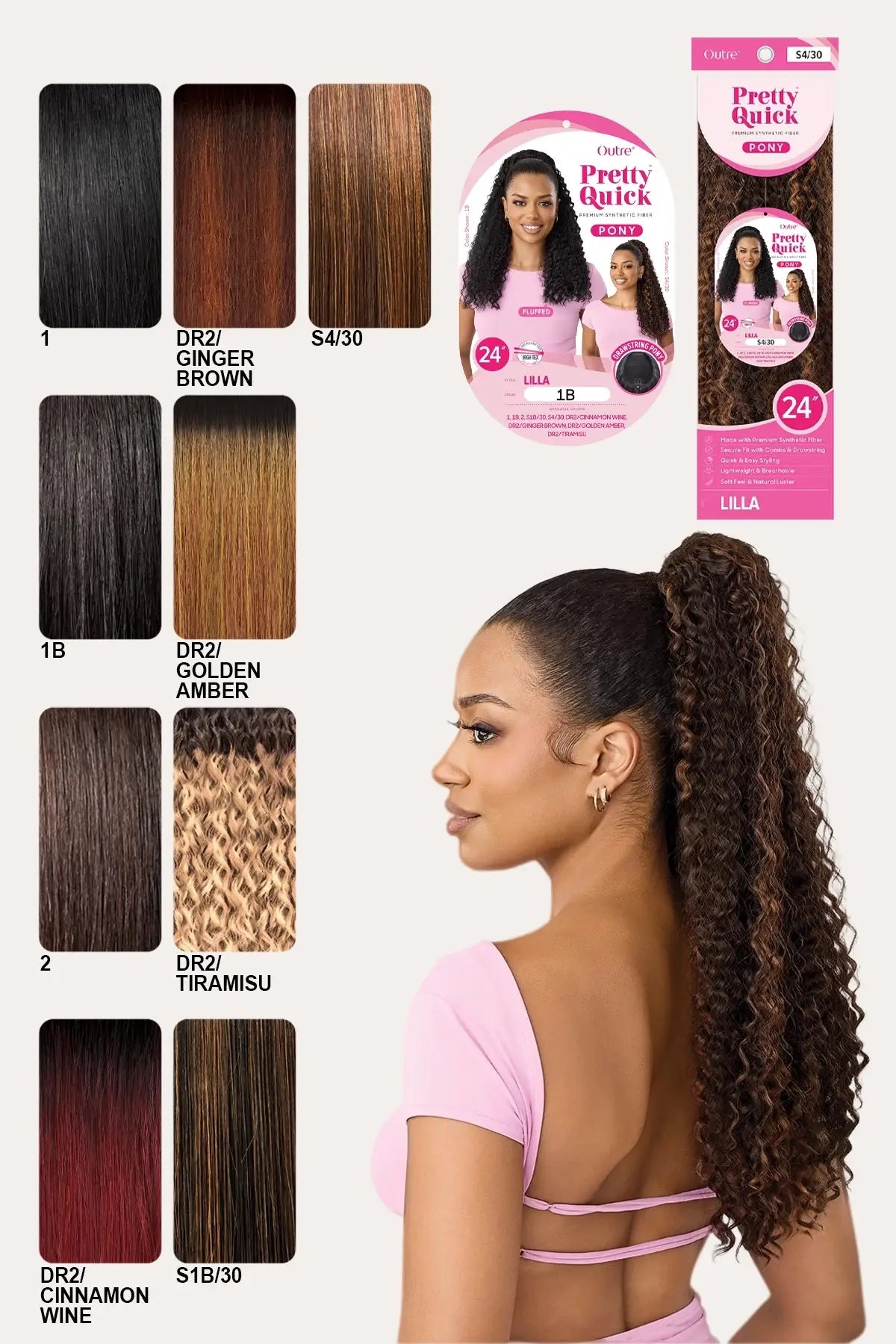 OUTRE PRETTY QUICK DRAWSTRING PONYTAIL 24" – LILLA OUTRE
